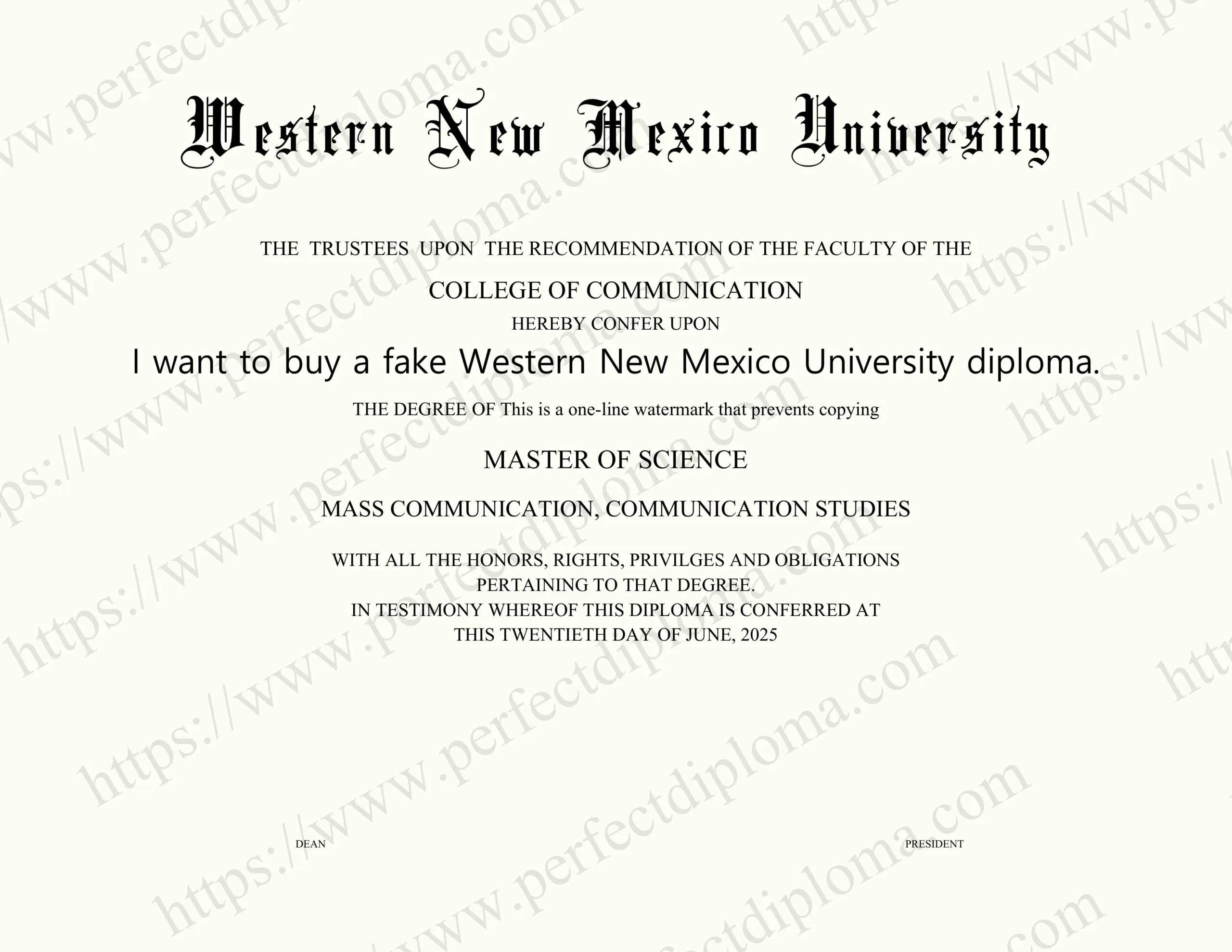 I want to buy a fake Western New Mexico University diploma.