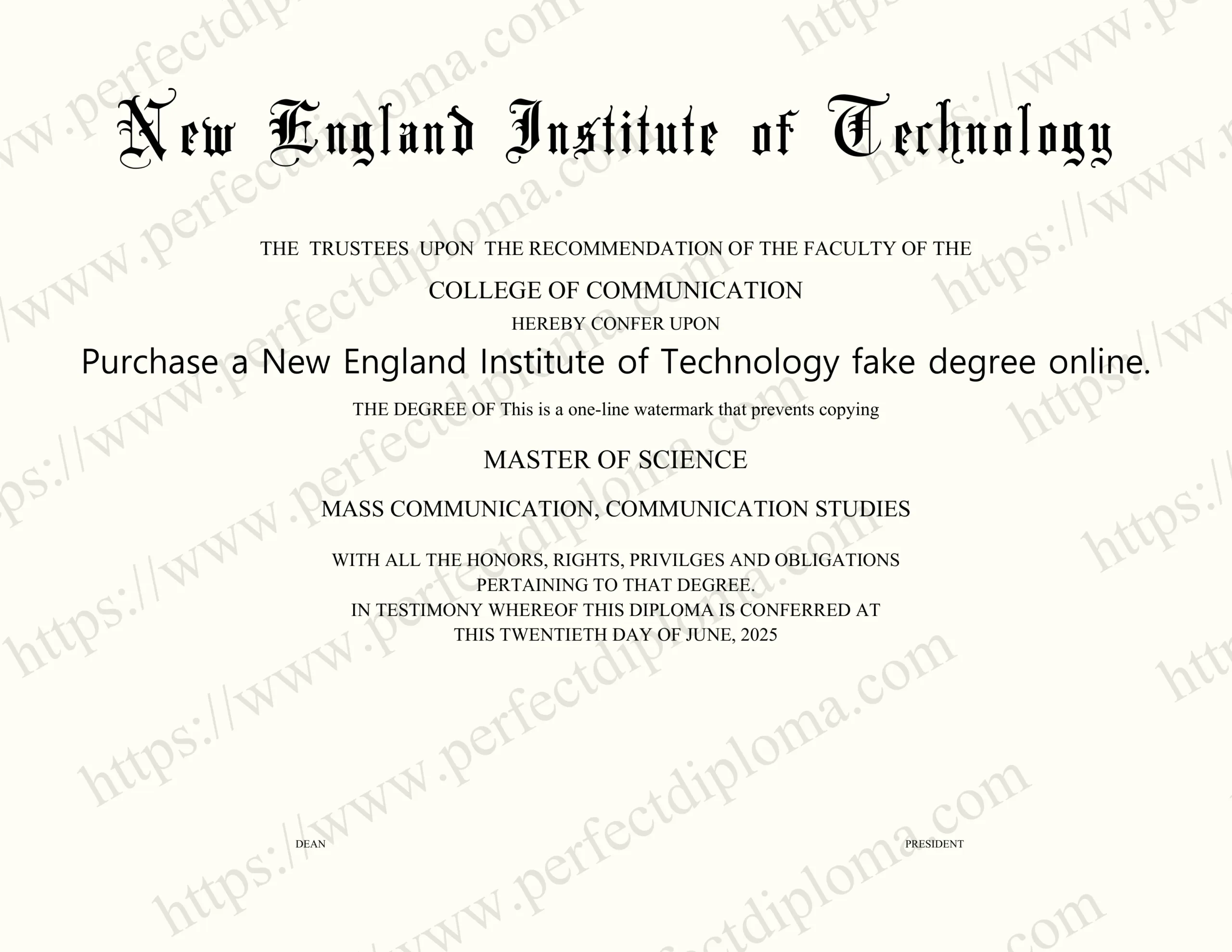 Purchase a New England Institute of Technology fake degree online.