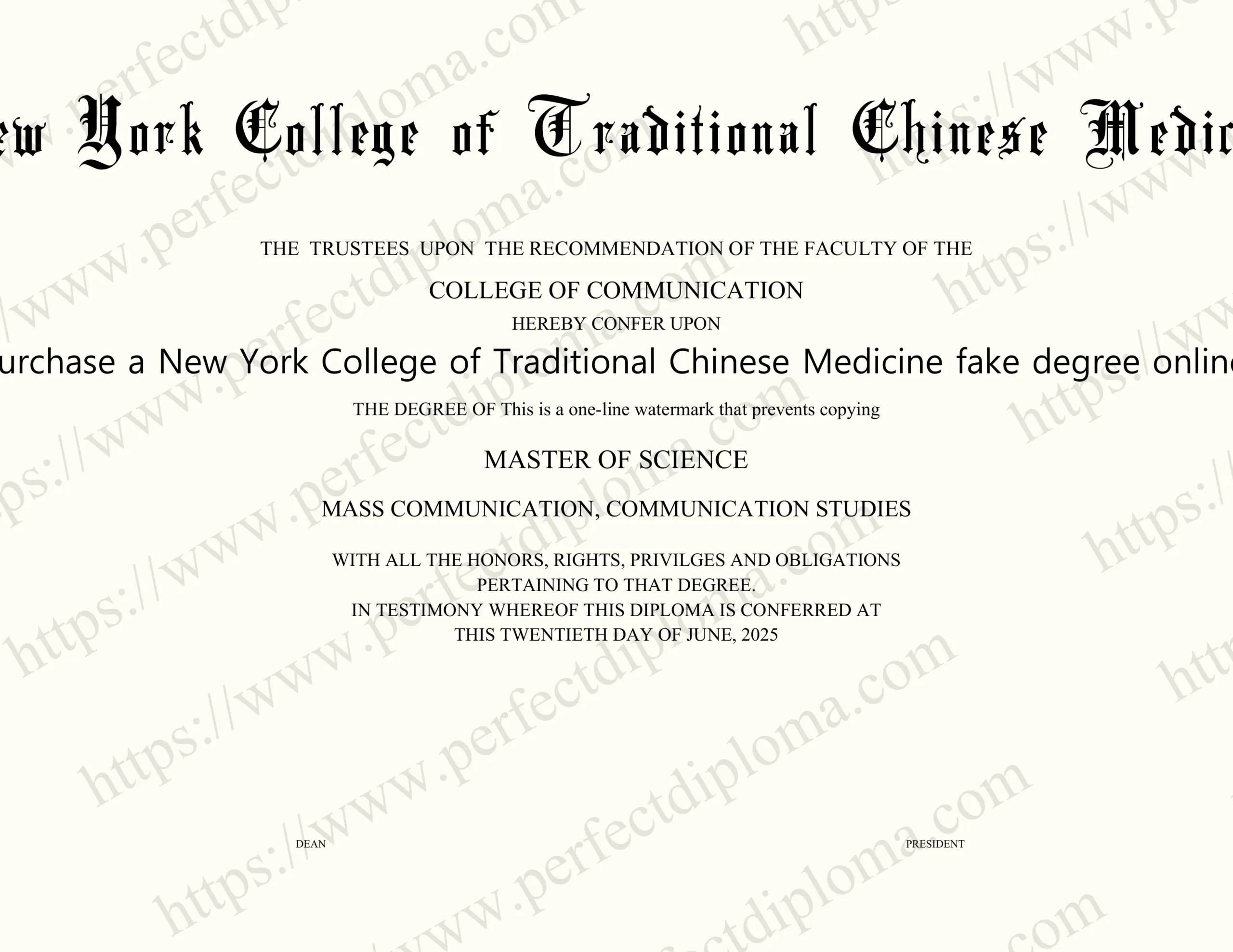 Purchase a New York College of Traditional Chinese Medicine fake degree online.