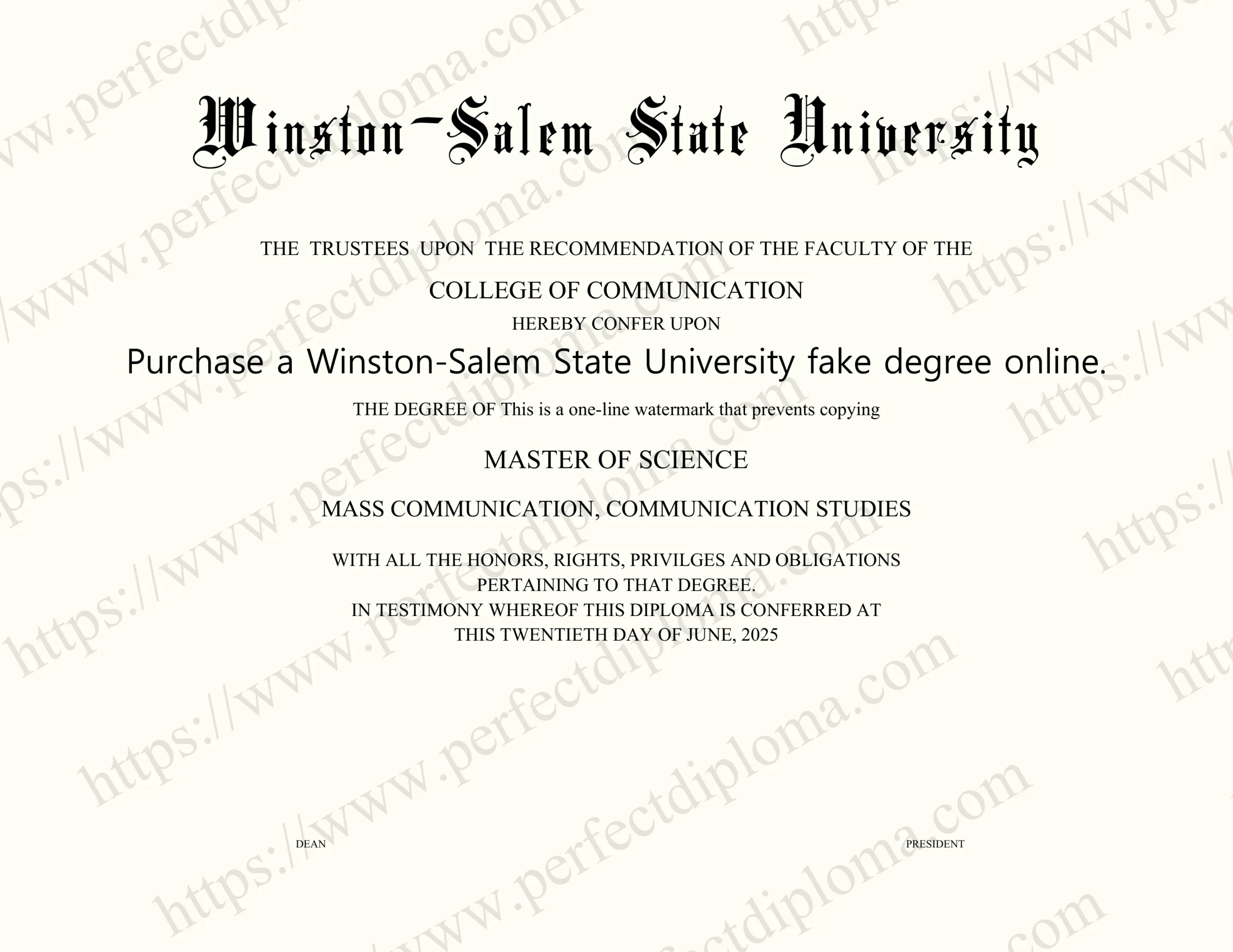 Purchase a Winston-Salem State University fake degree online.