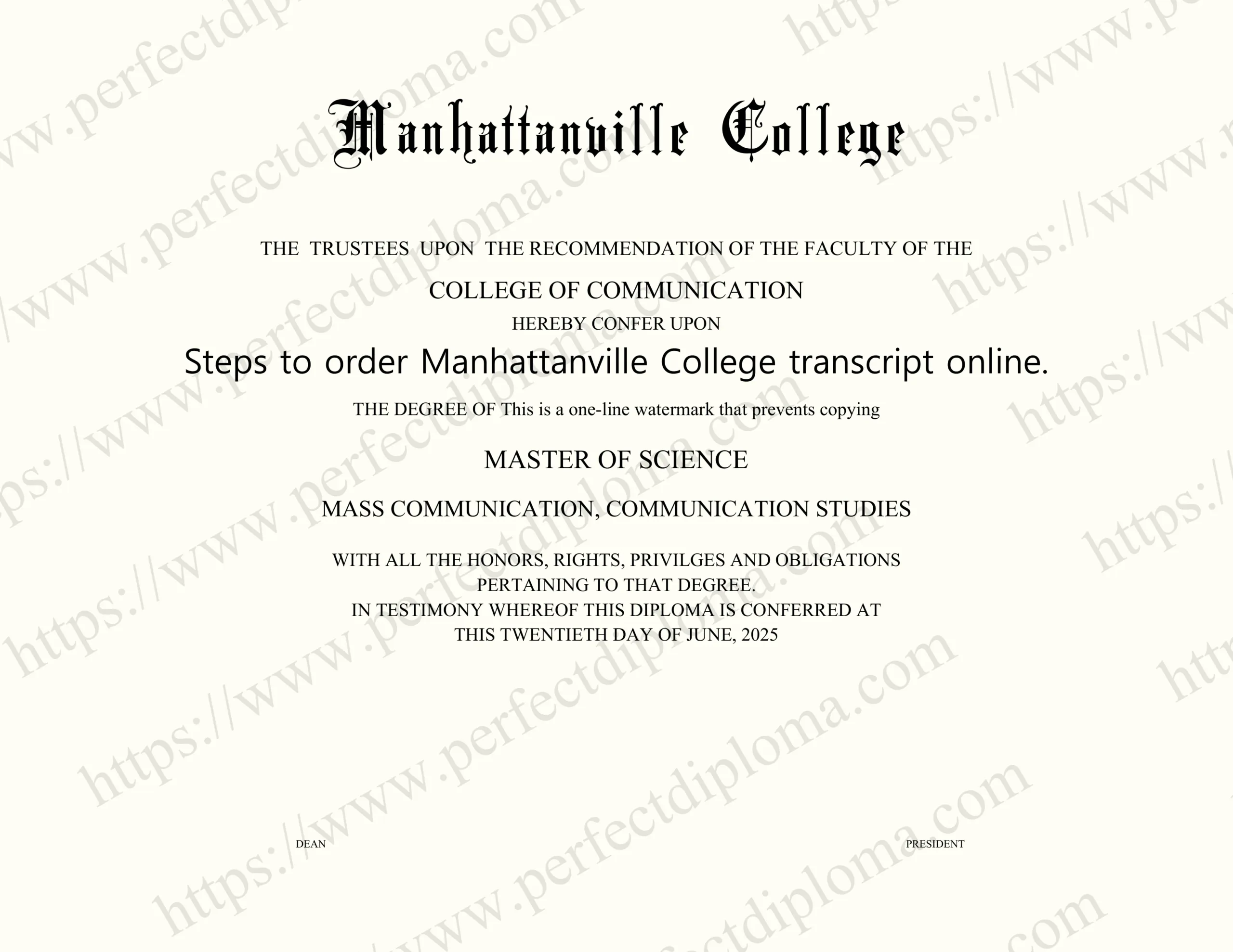 Steps to order Manhattanville College transcript online.
