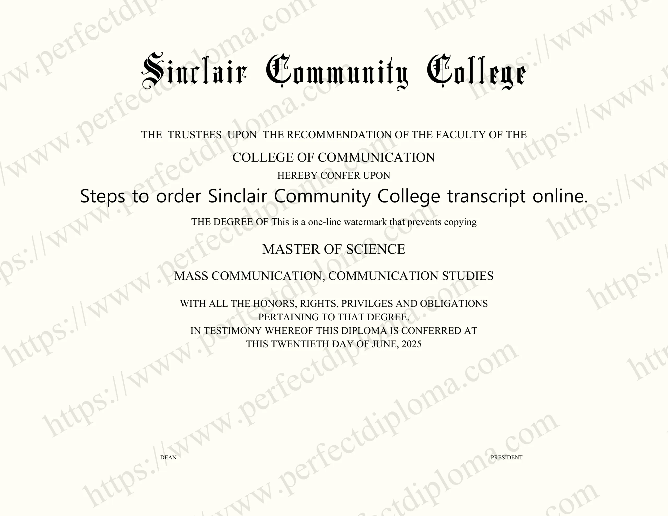 Steps to order Sinclair Community College transcript online.