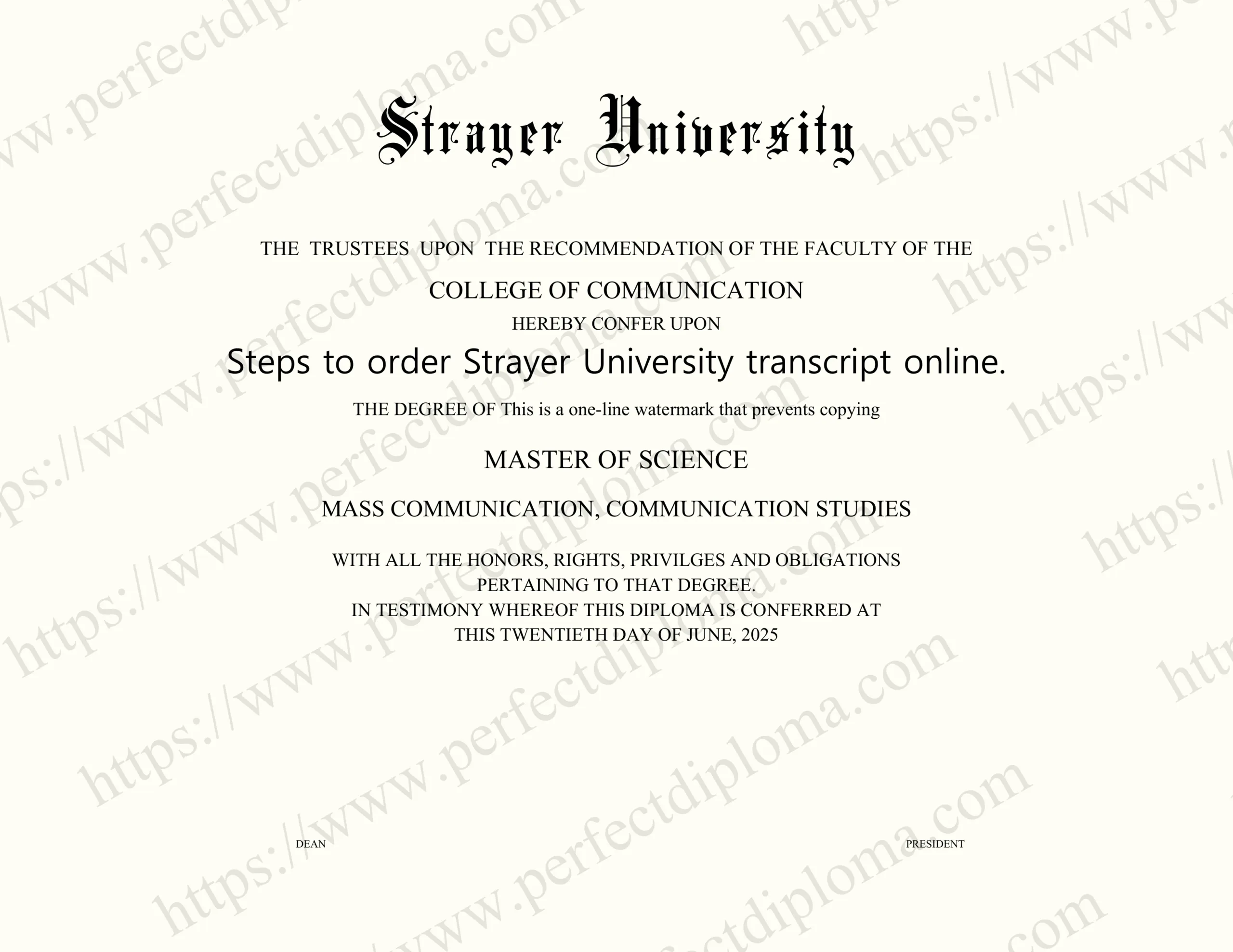 Steps to order Strayer University transcript online.
