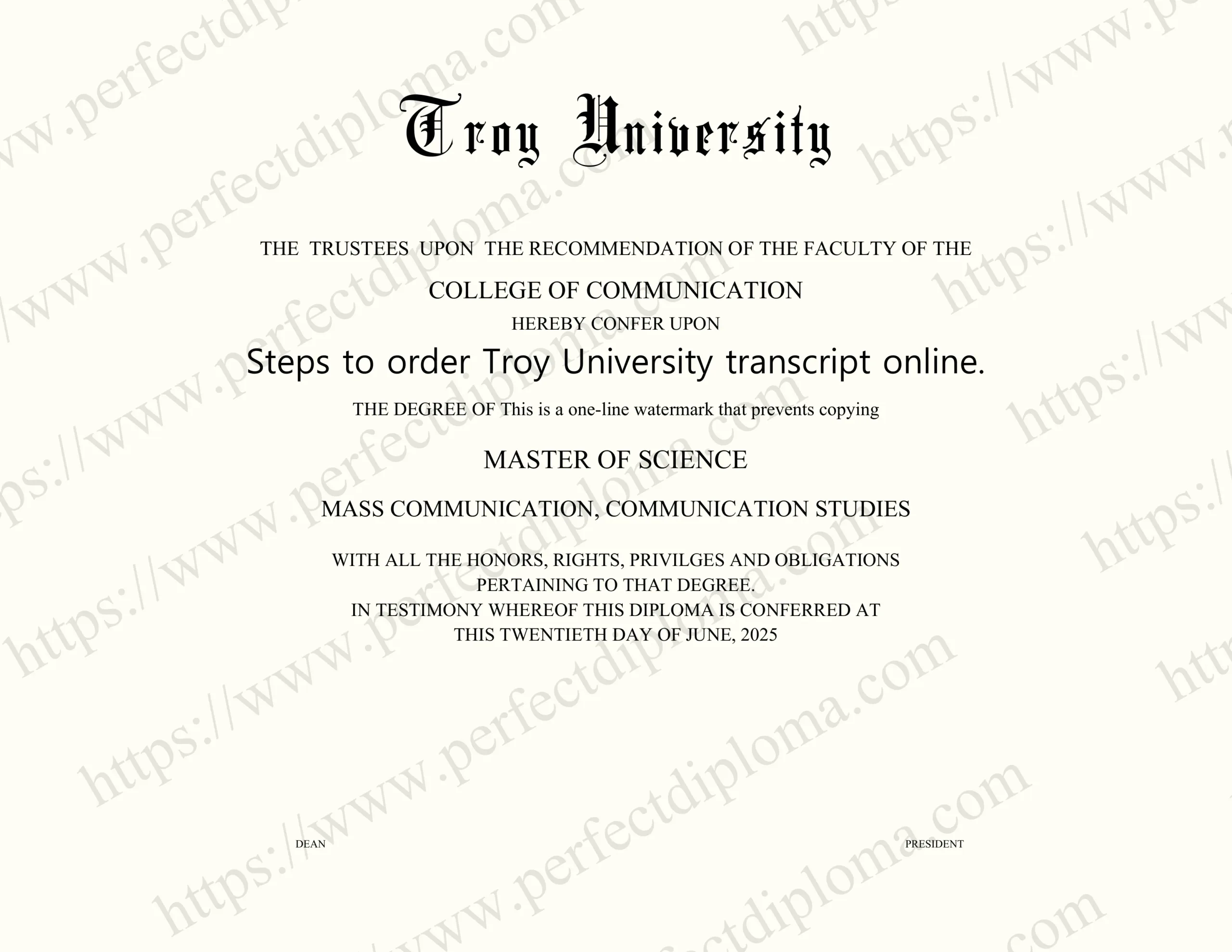 Steps to order Troy University transcript online.