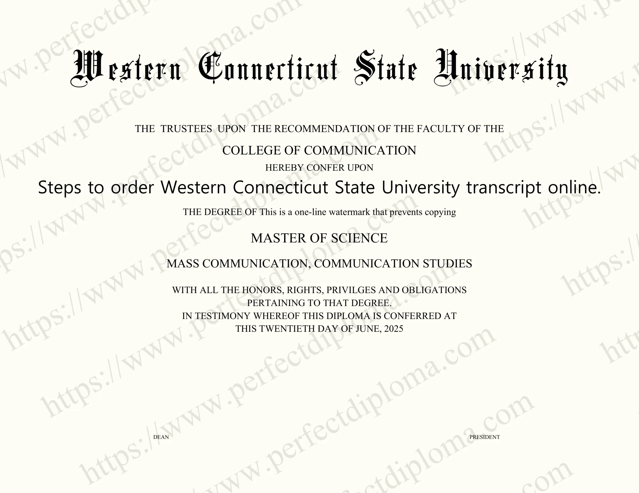 Steps to order Western Connecticut State University transcript online.