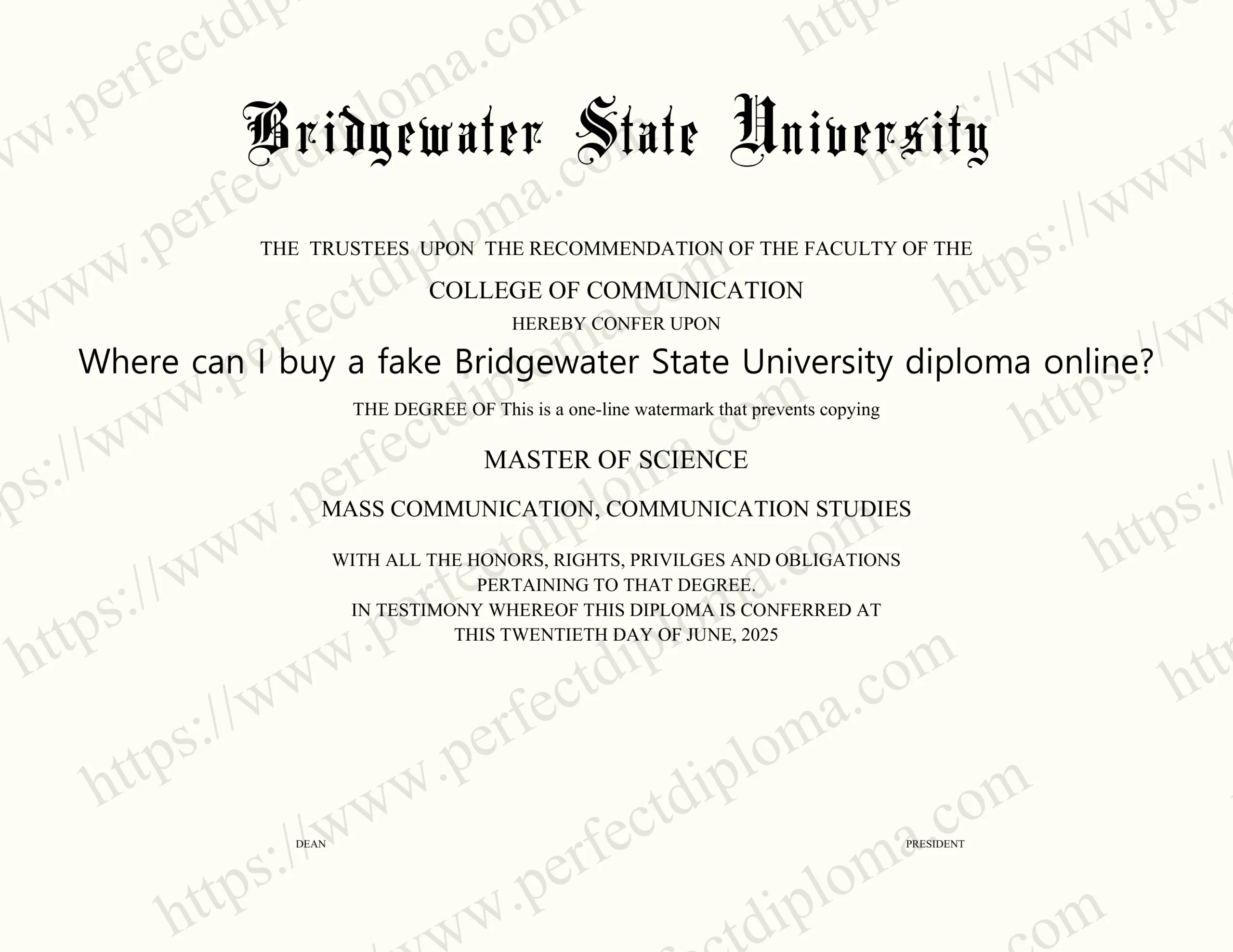 Where can I buy a fake Bridgewater State University diploma online?