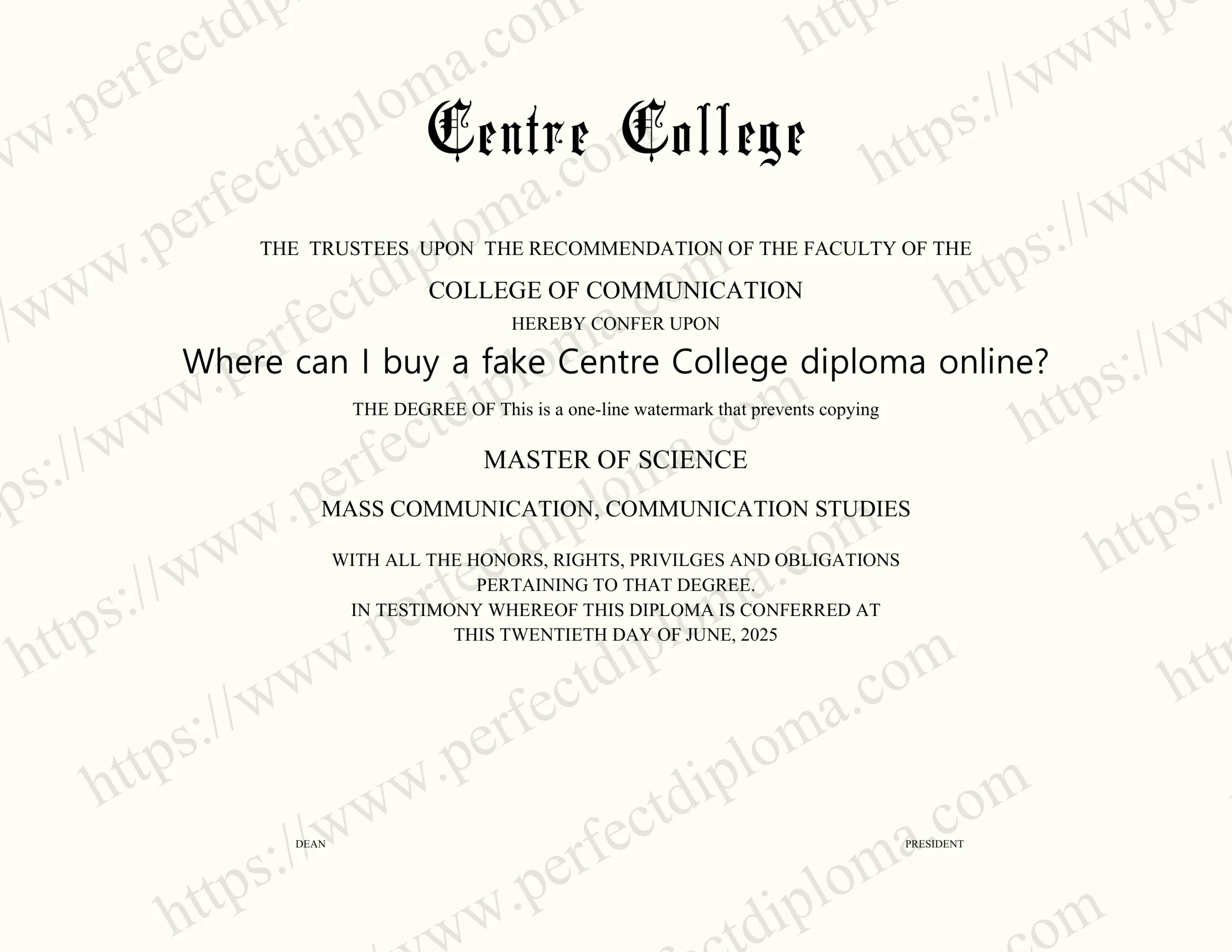 Where can I buy a fake Centre College diploma online?