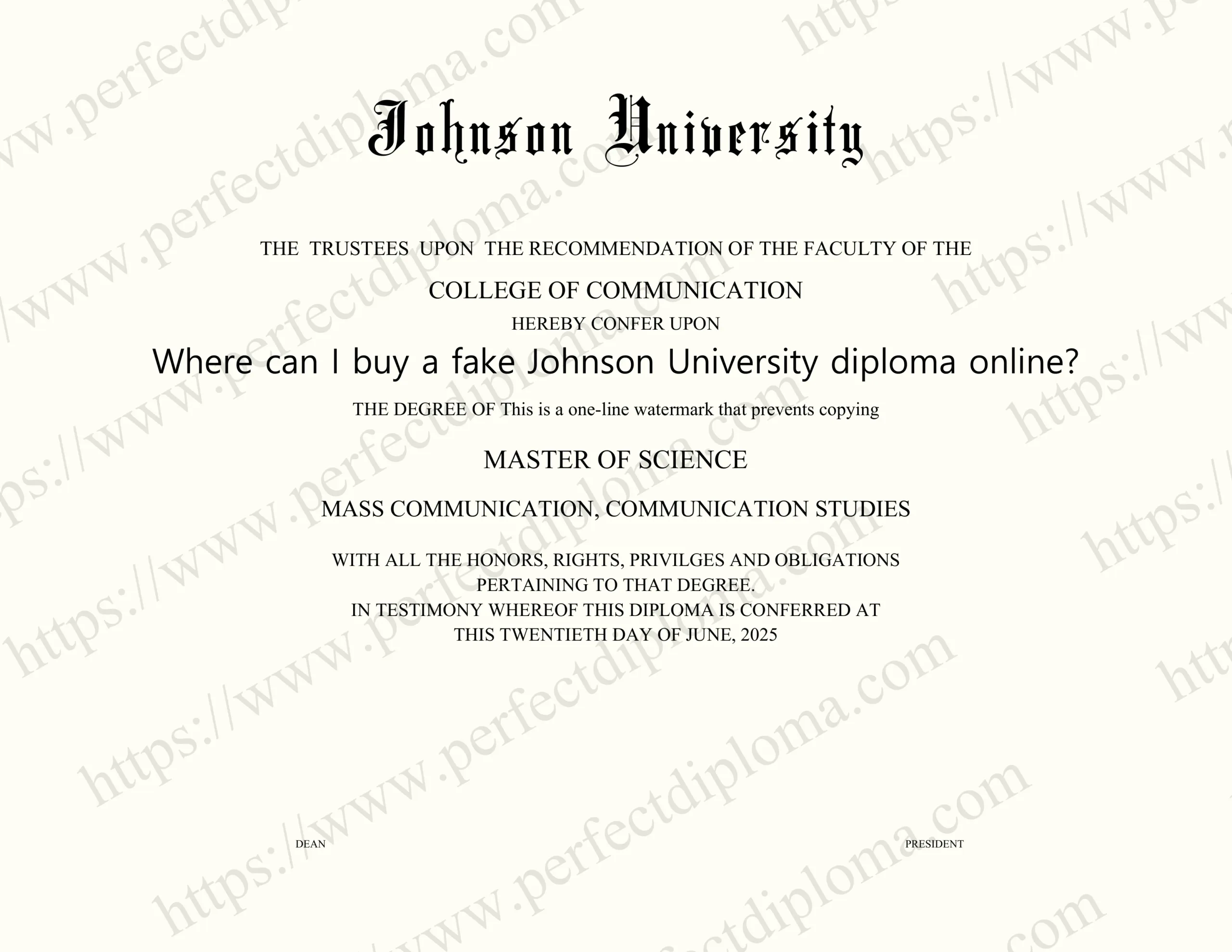Where can I buy a fake Johnson University diploma online?