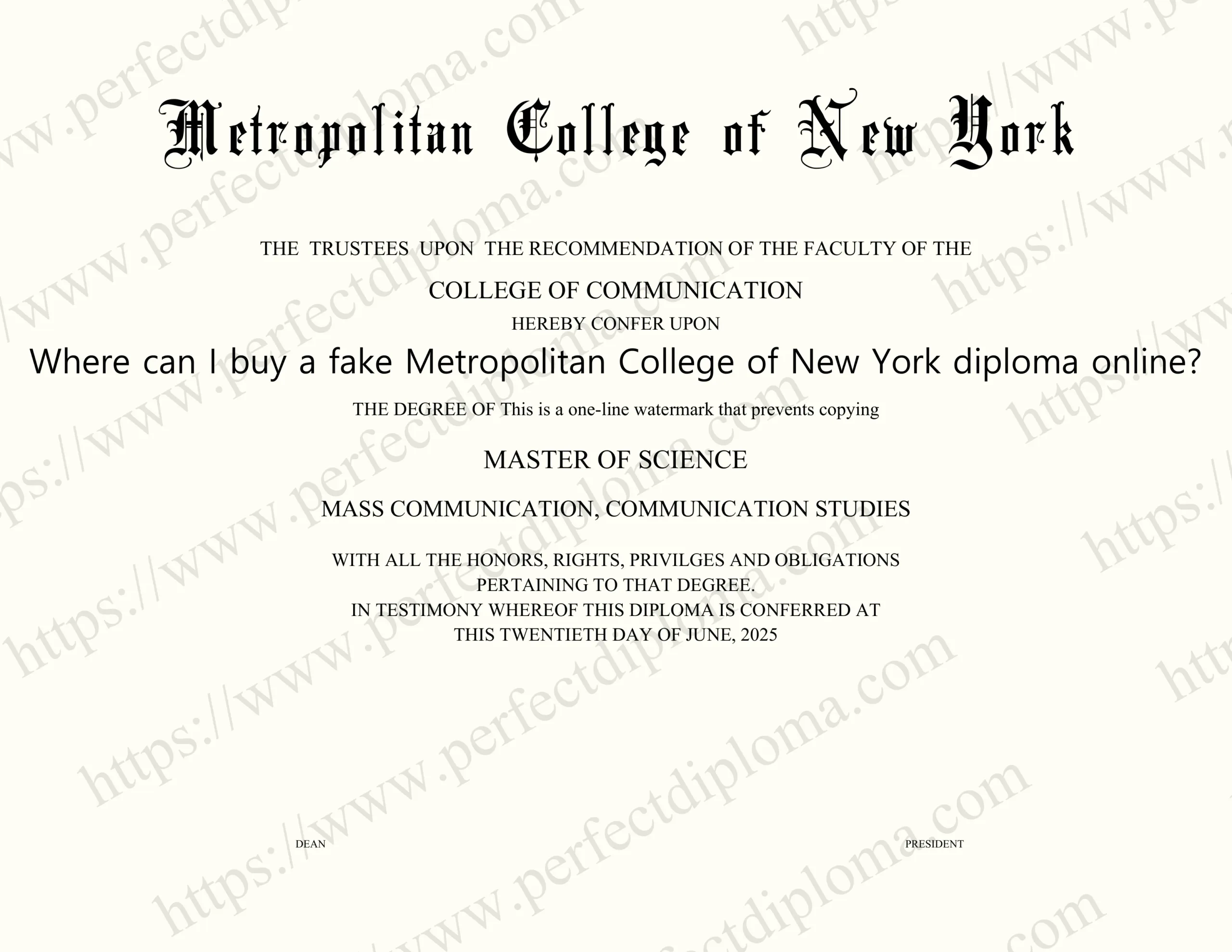 Where can I buy a fake Metropolitan College of New York diploma online?