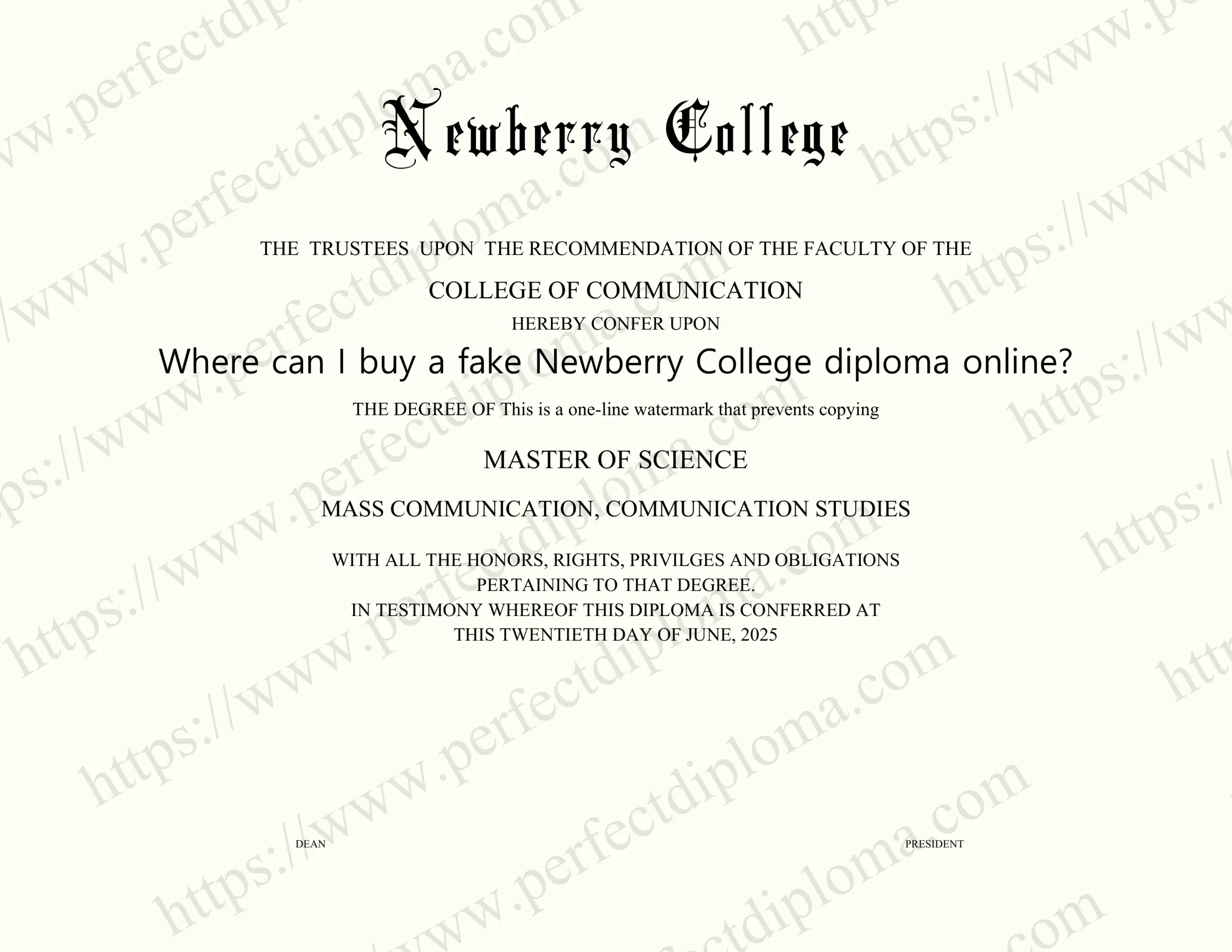 Where can I buy a fake Newberry College diploma online?