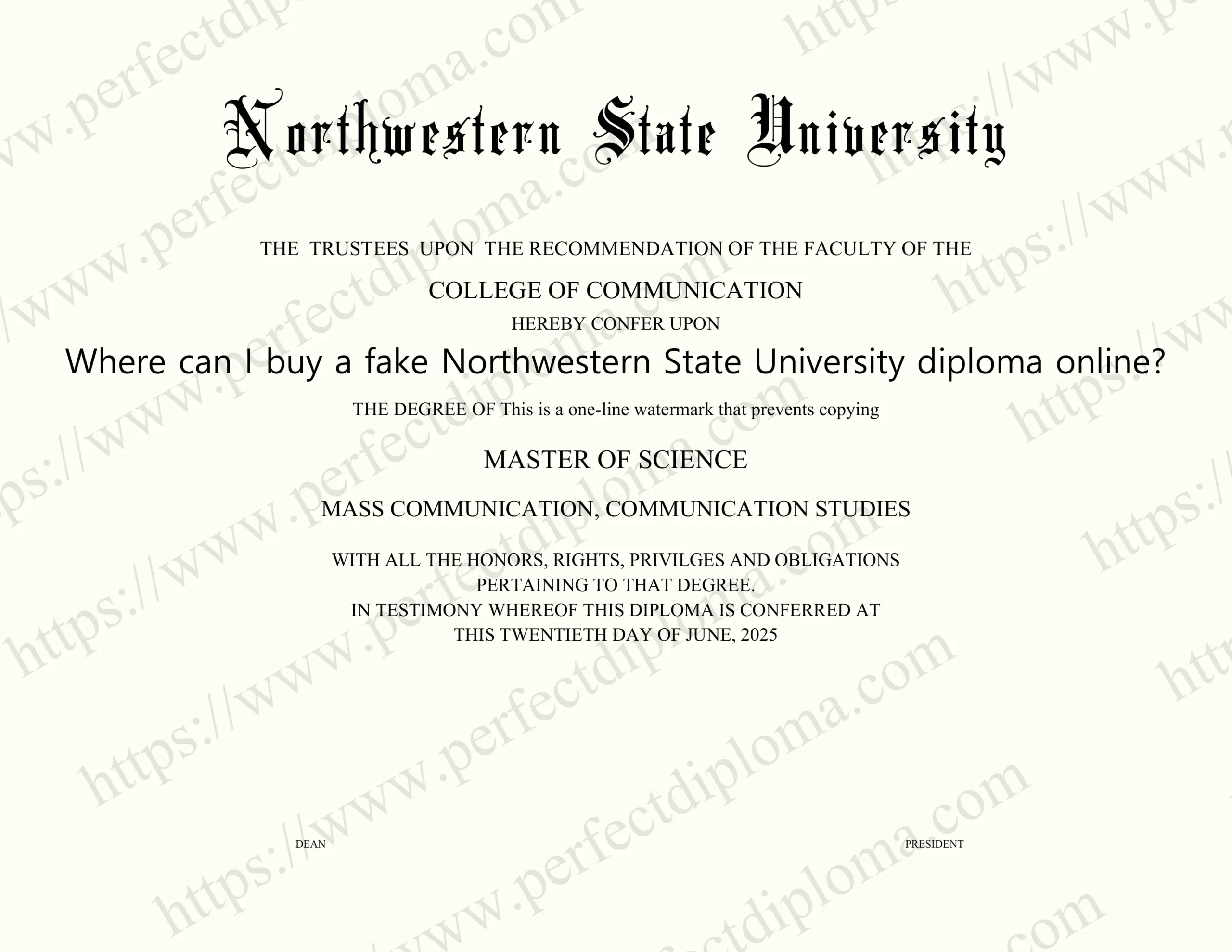 Where can I buy a fake Northwestern State University diploma online?