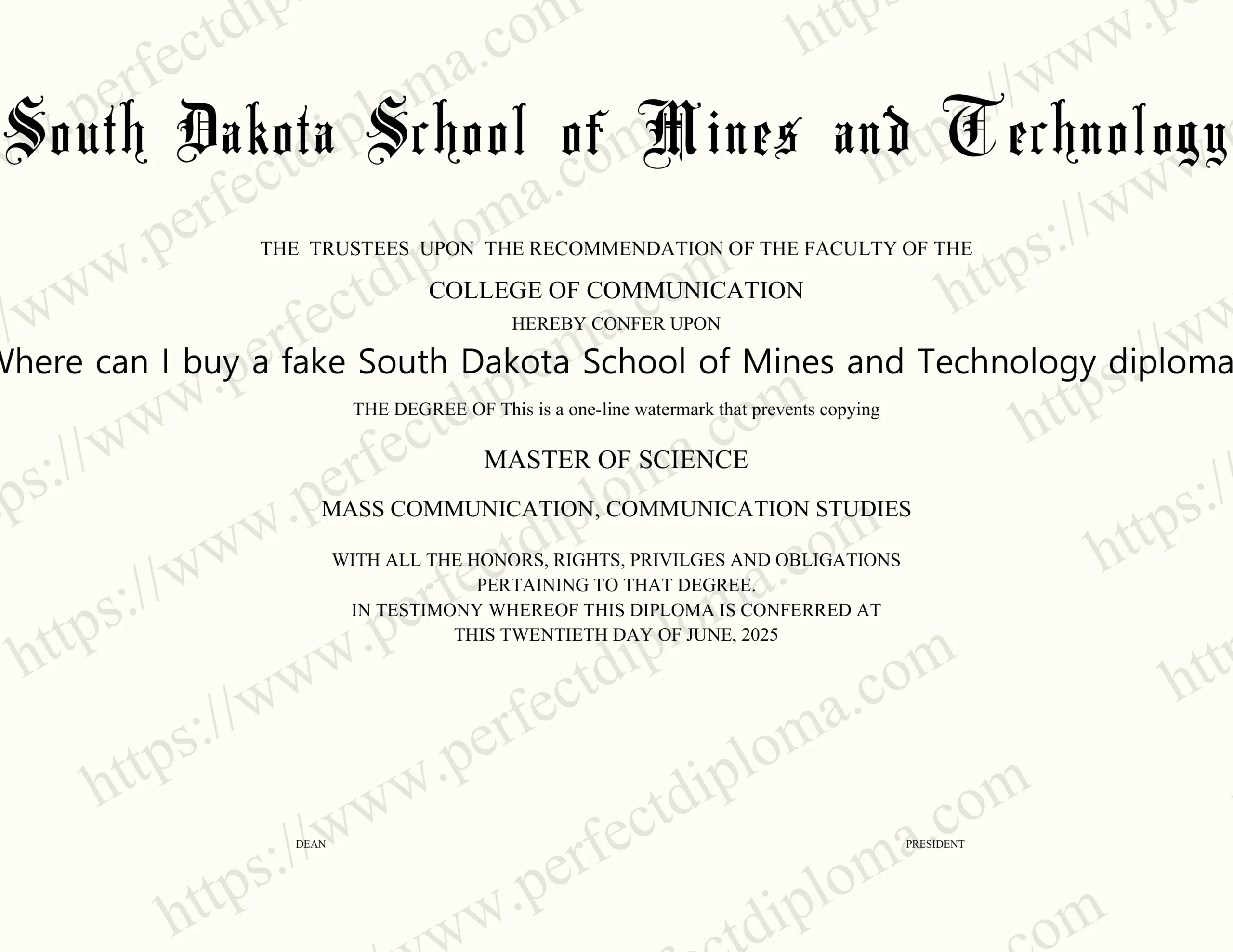 Where can I buy a fake South Dakota School of Mines and Technology diploma?