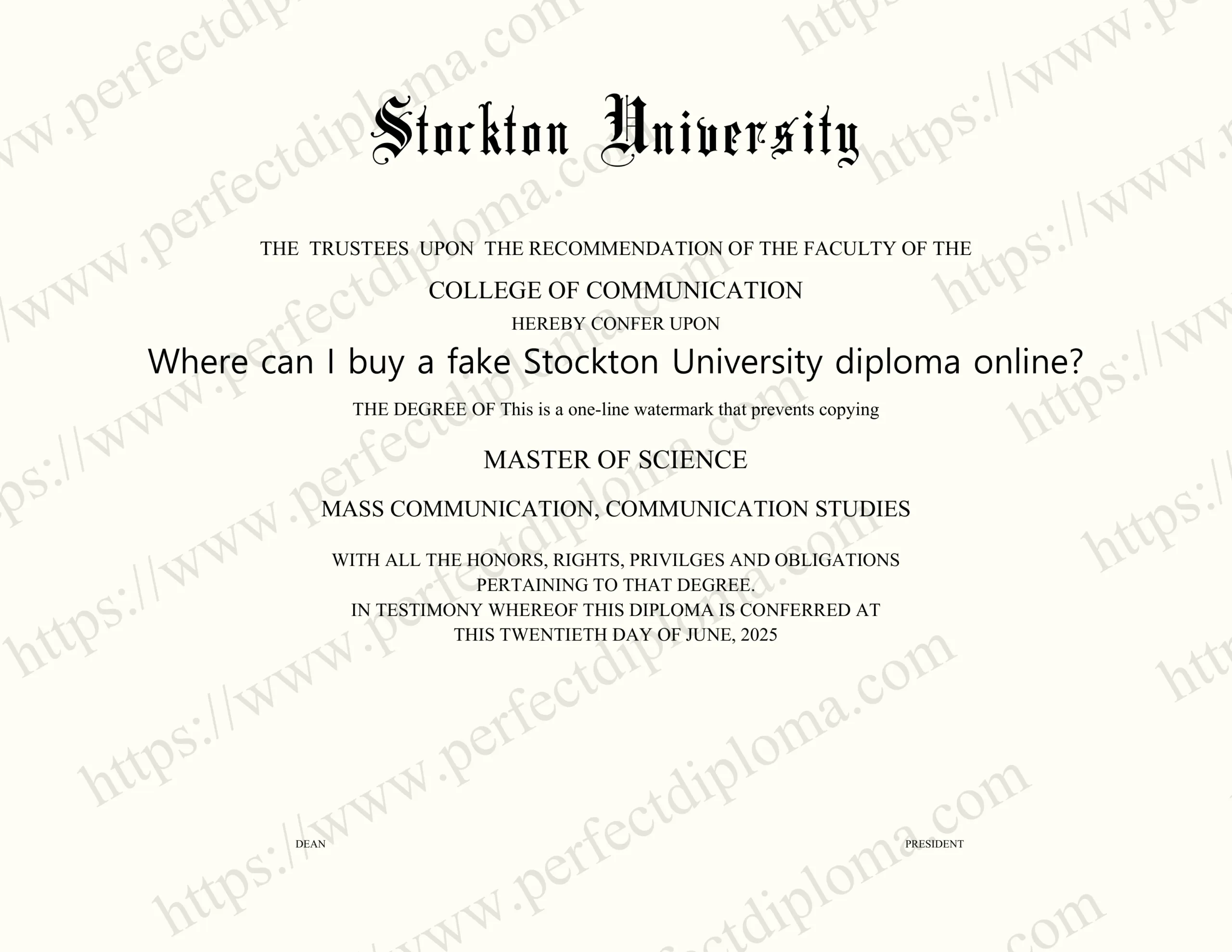 Where can I buy a fake Stockton University diploma online?