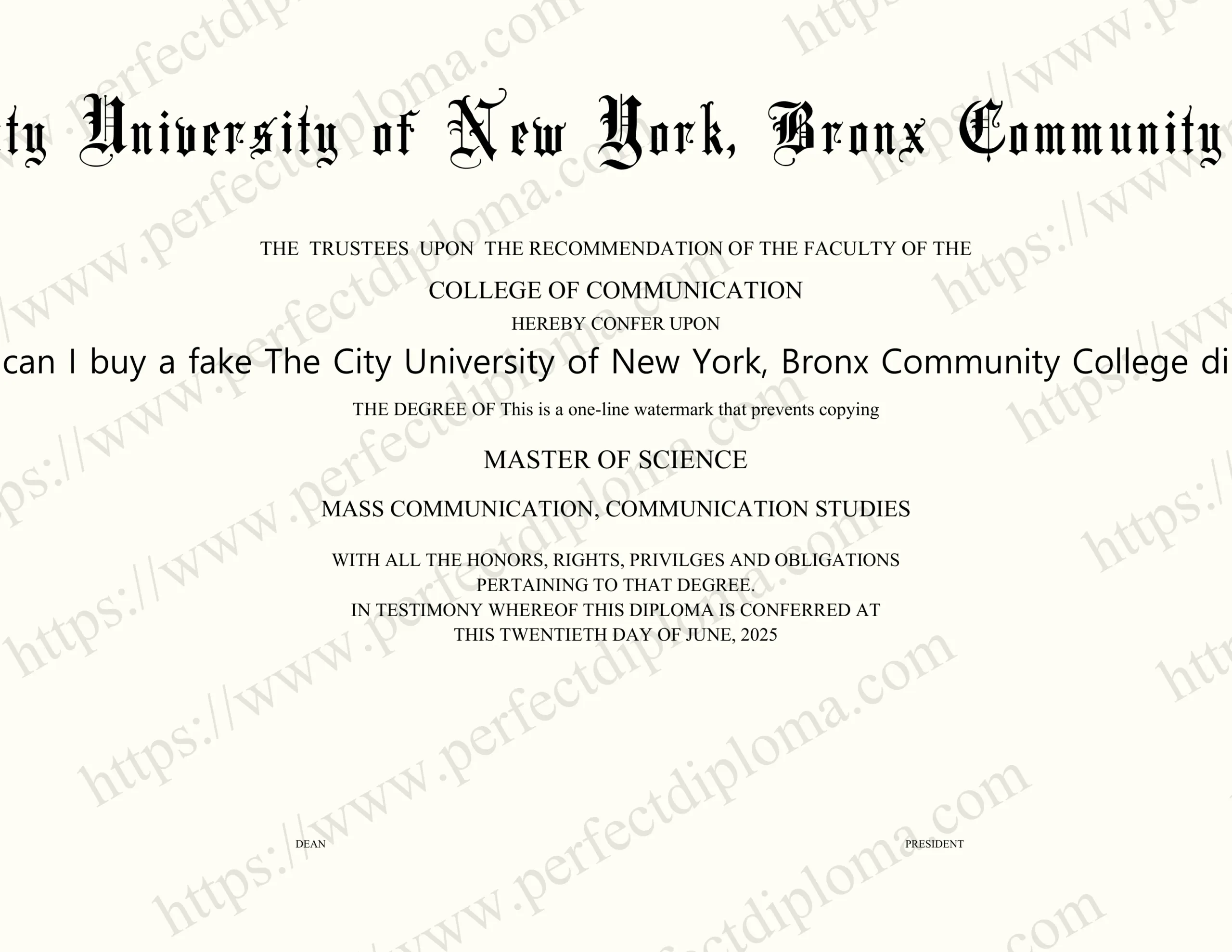 Where can I buy a fake The City University of New York, Bronx Community College diploma?