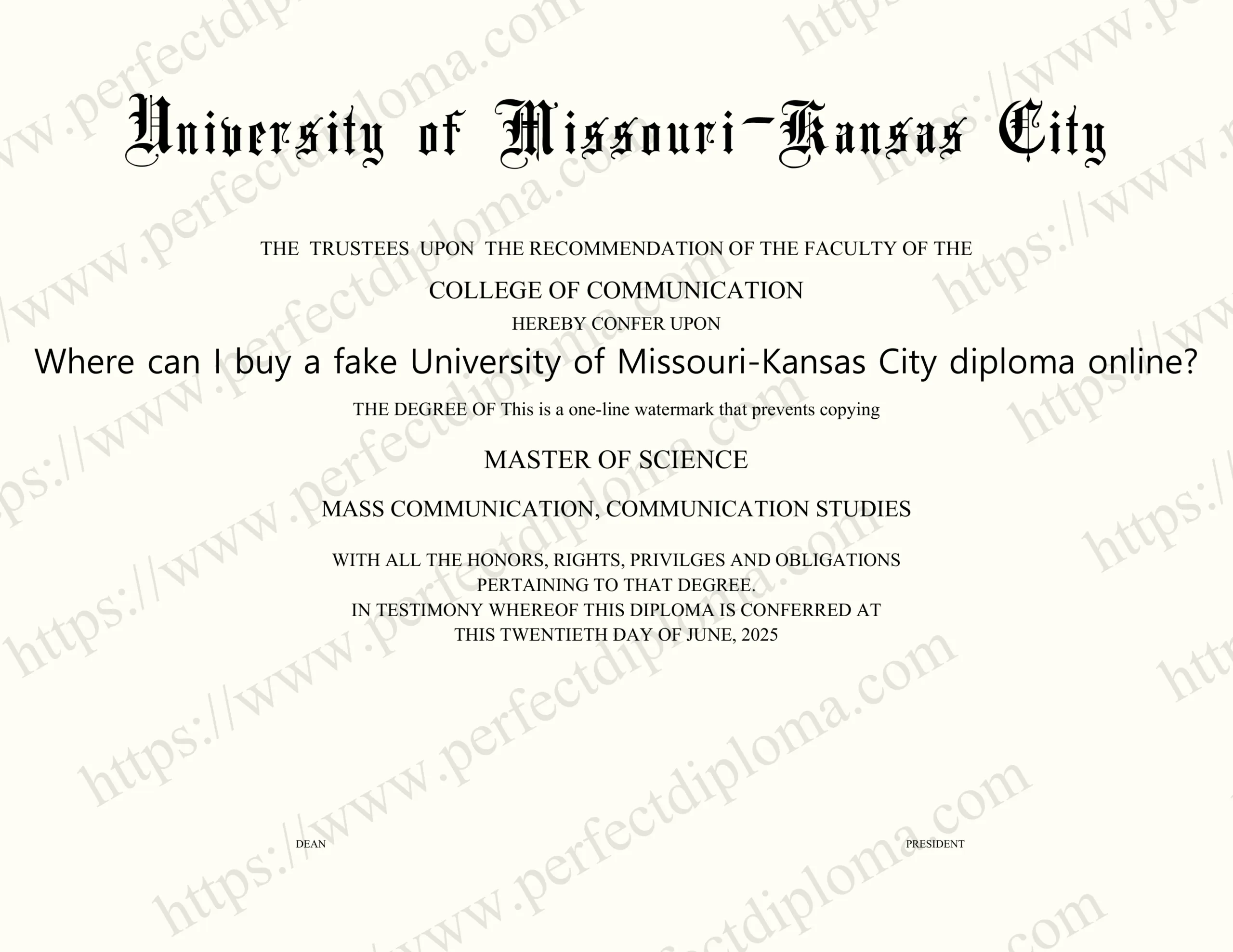 Where can I buy a fake University of Missouri-Kansas City diploma online?