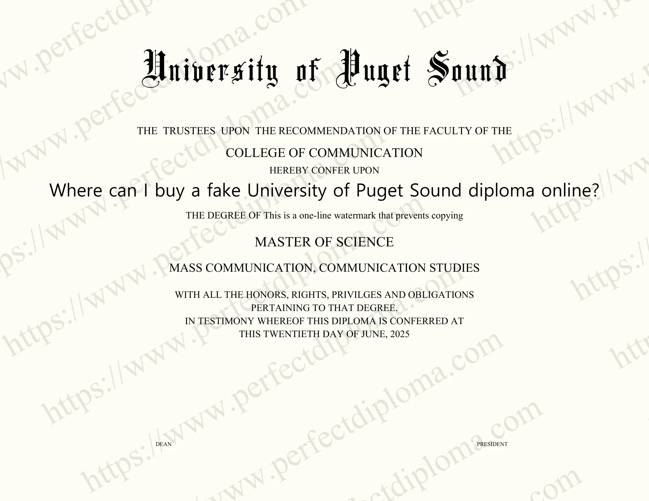 Where can I buy a fake University of Puget Sound diploma online?