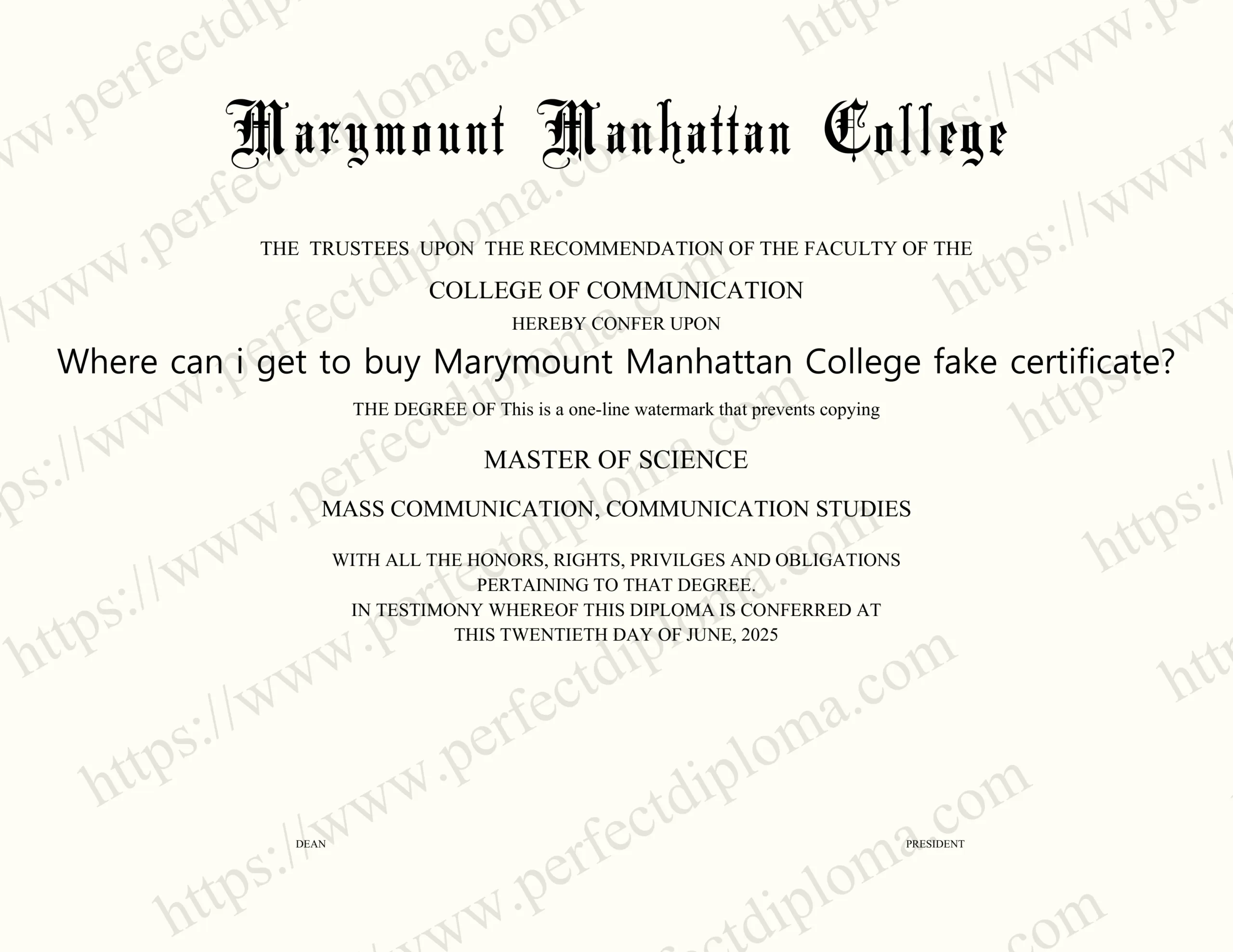 Where can i get to buy Marymount Manhattan College fake certificate?