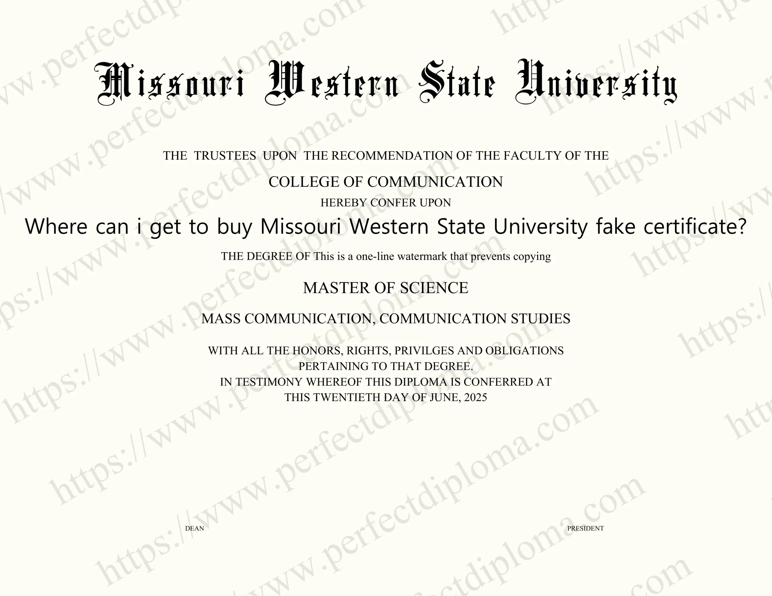 Where can i get to buy Missouri Western State University fake certificate?