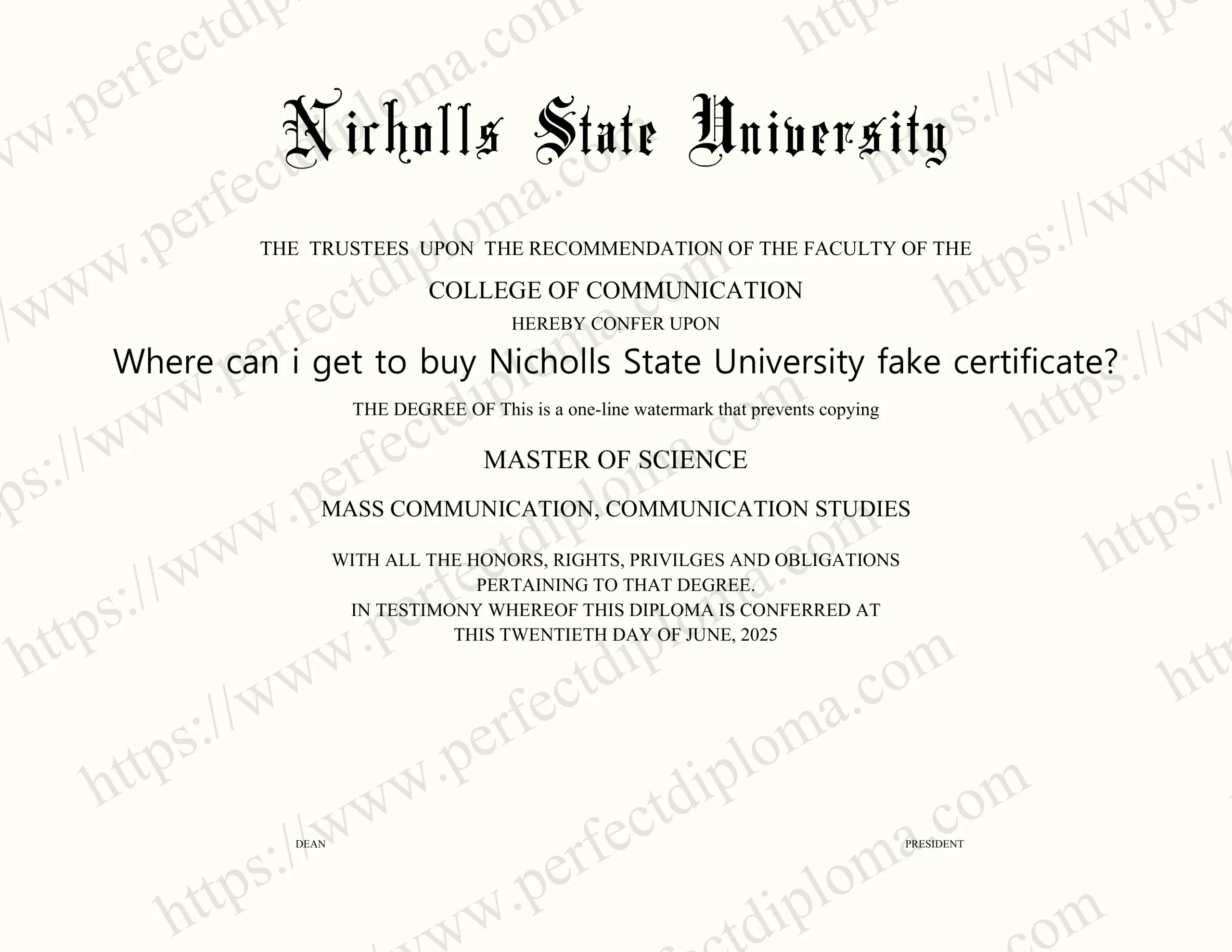Where can i get to buy Nicholls State University fake certificate?