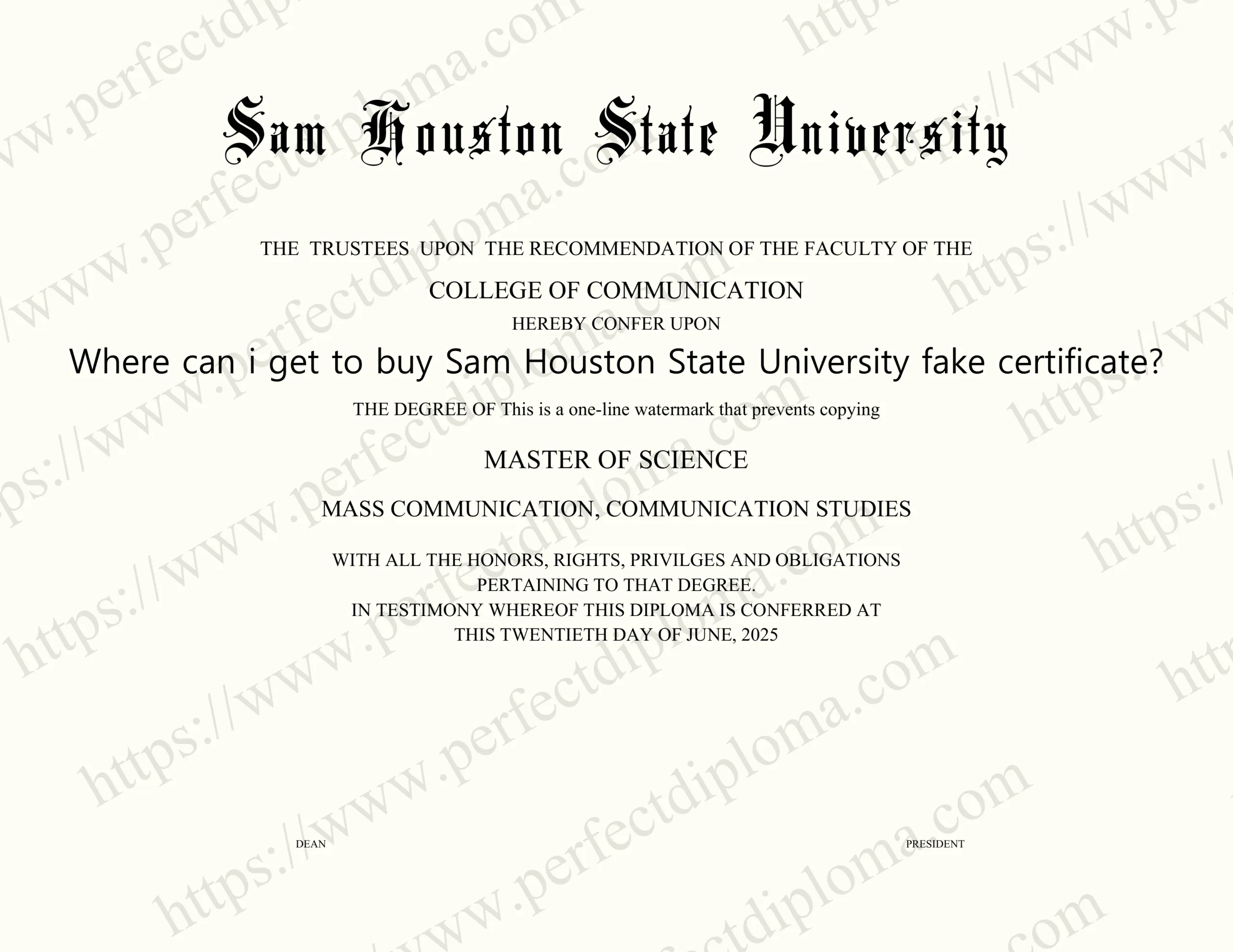 Where can i get to buy Sam Houston State University fake certificate?