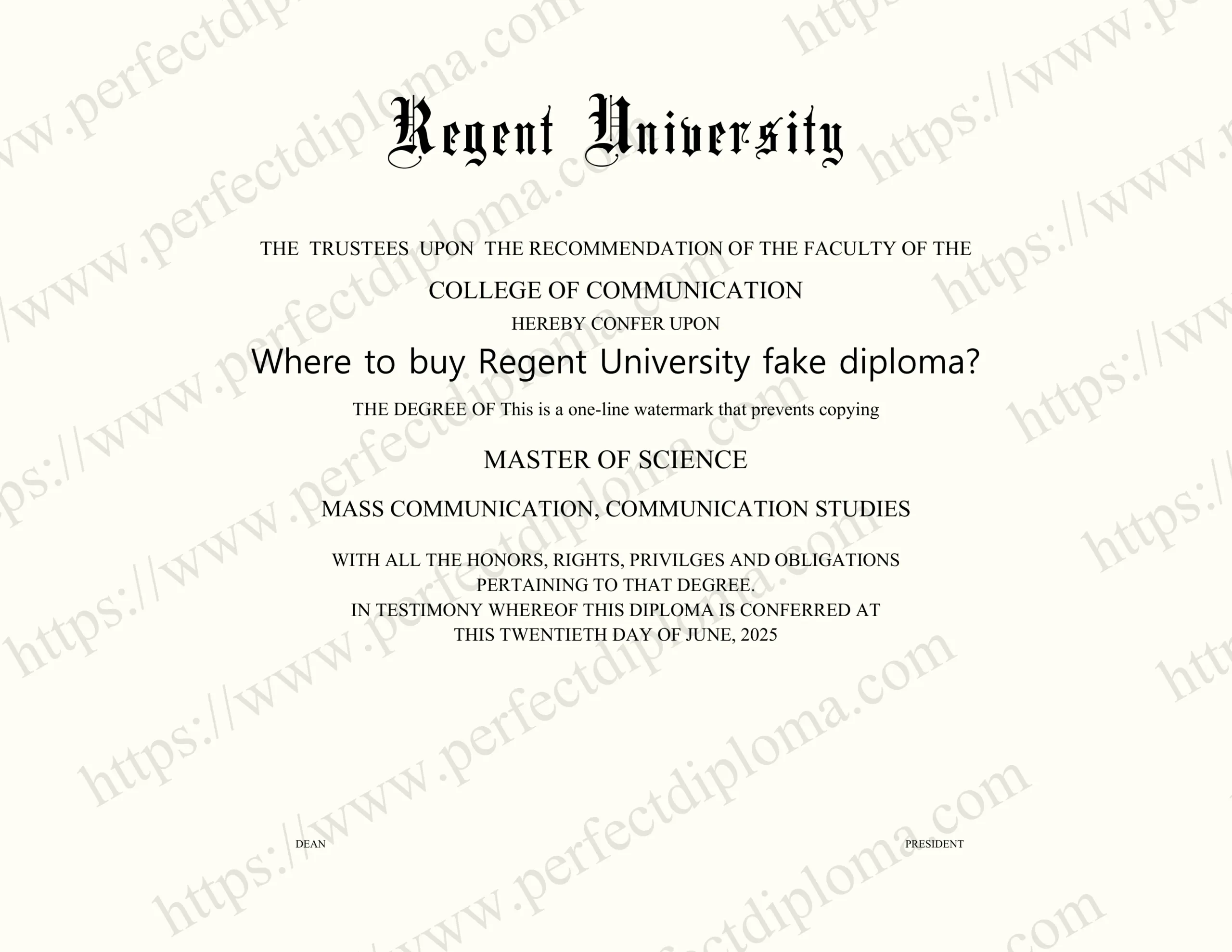 Where to buy Regent University fake diploma?