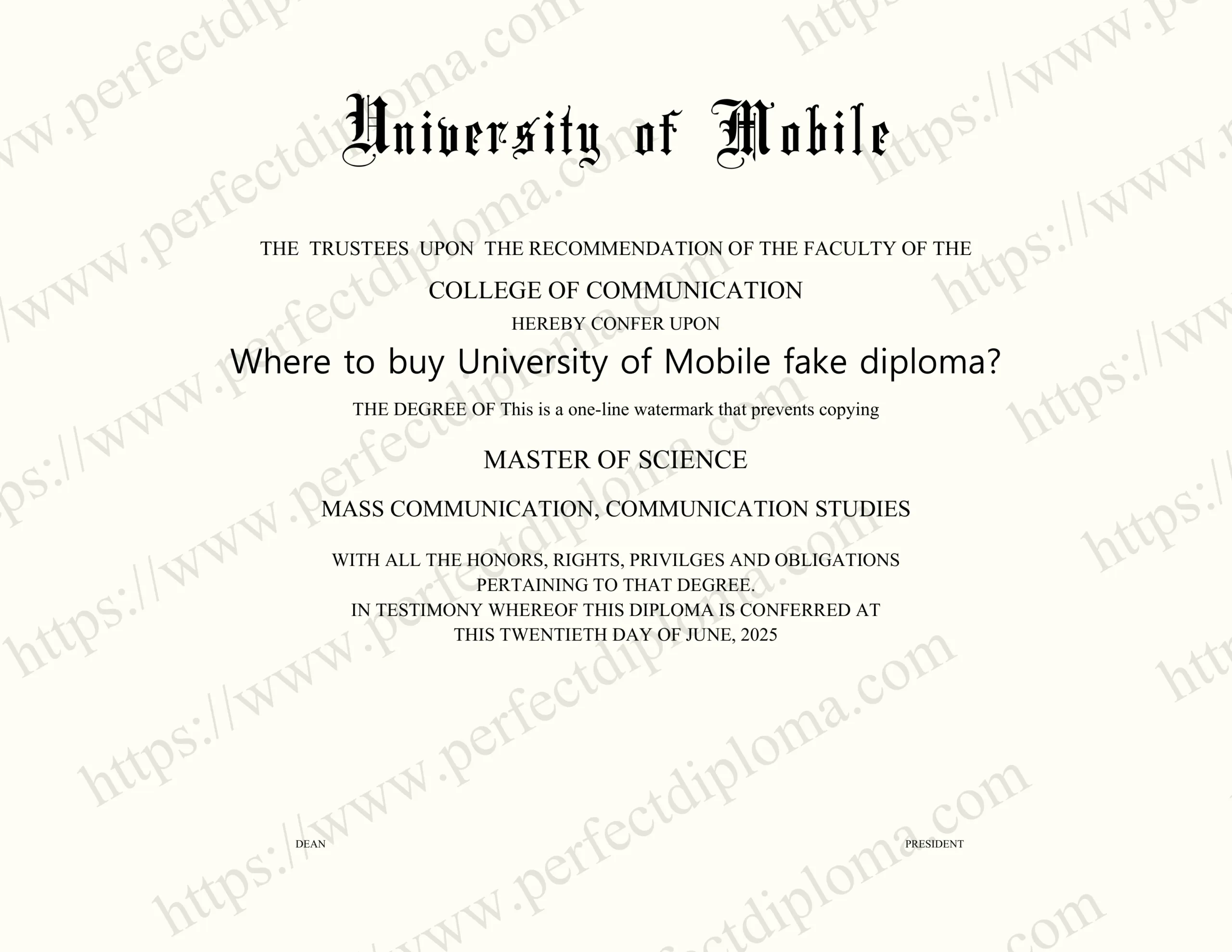 Where to buy University of Mobile fake diploma?