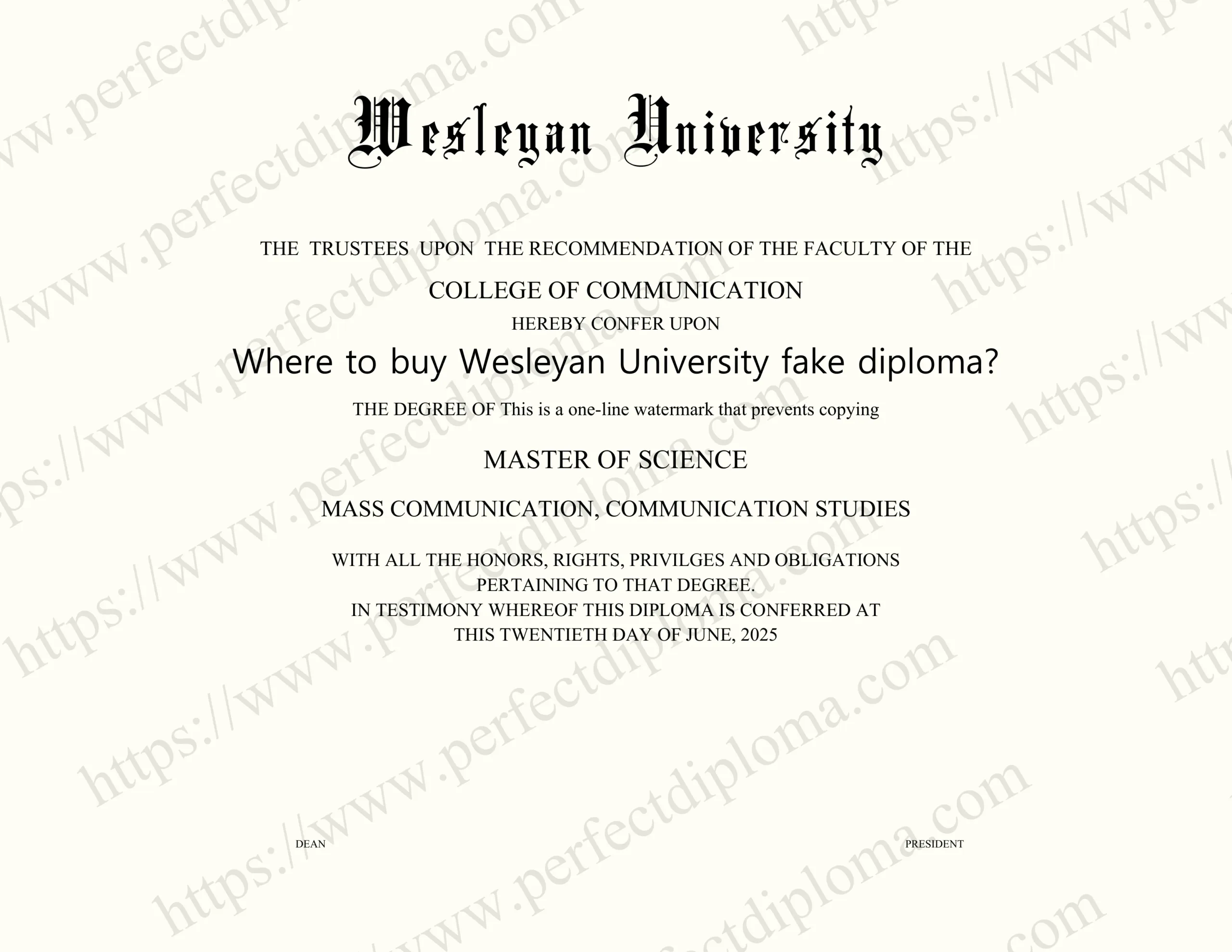Where to buy Wesleyan University fake diploma?