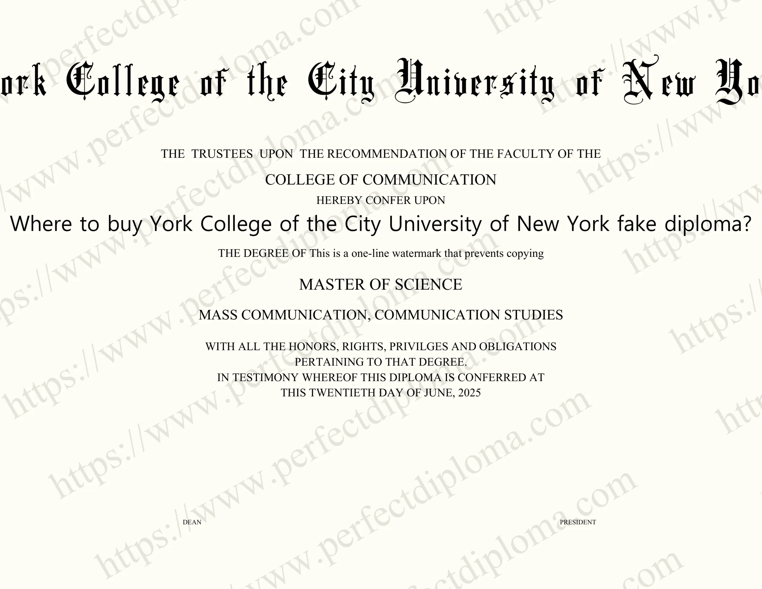 Where to buy York College of the City University of New York fake diploma?