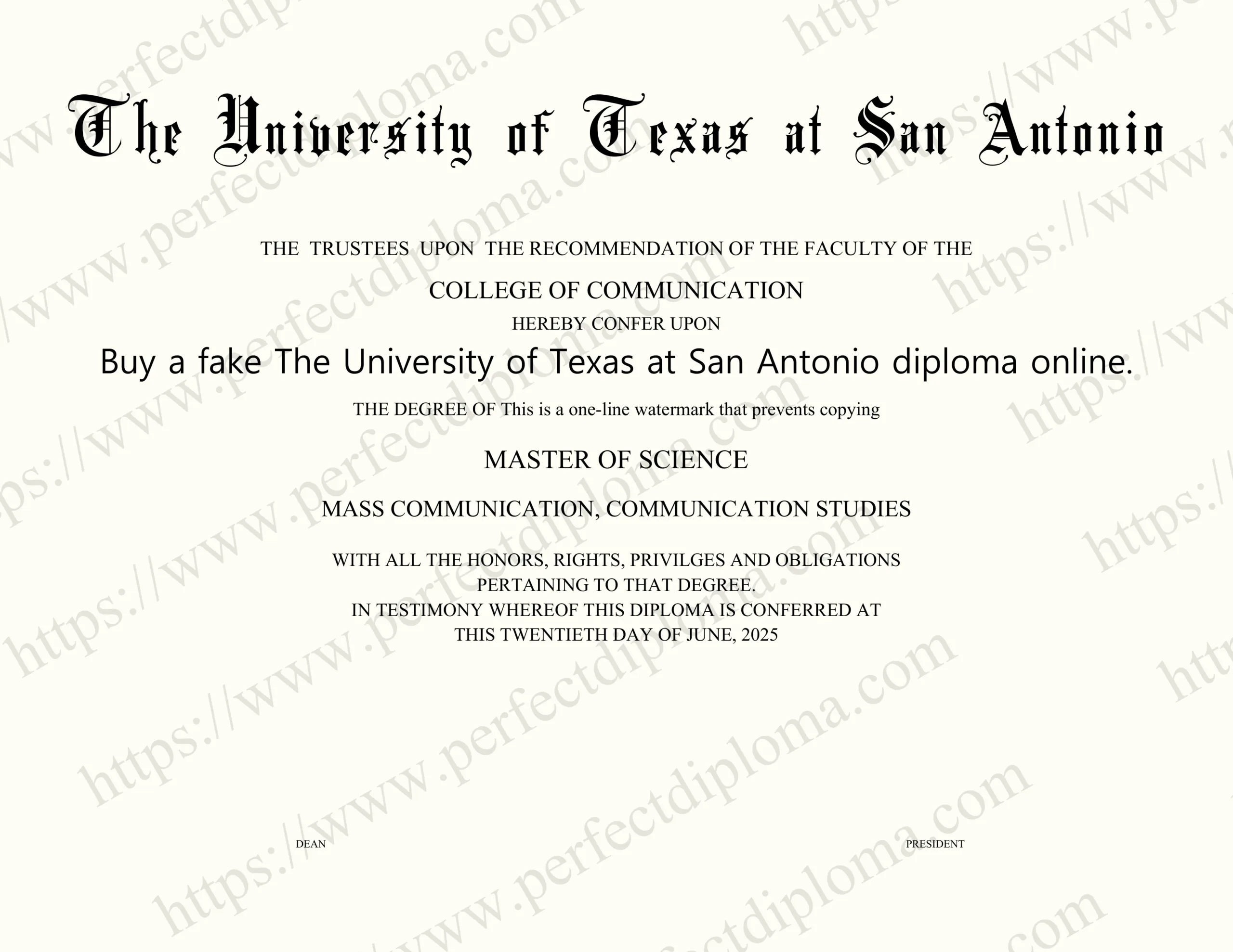 Buy a fake The University of Texas at San Antonio diploma online.