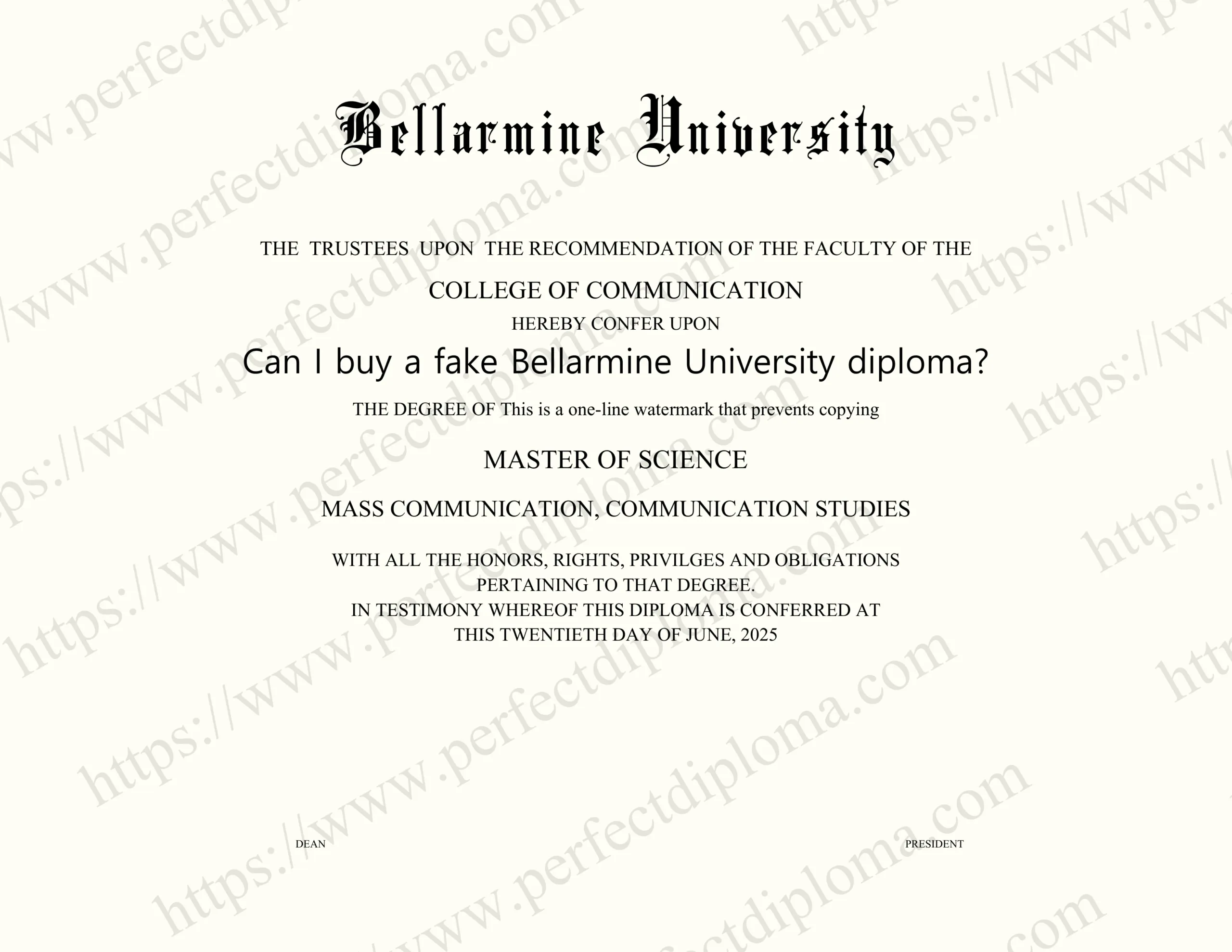 Can I buy a fake Bellarmine University diploma?