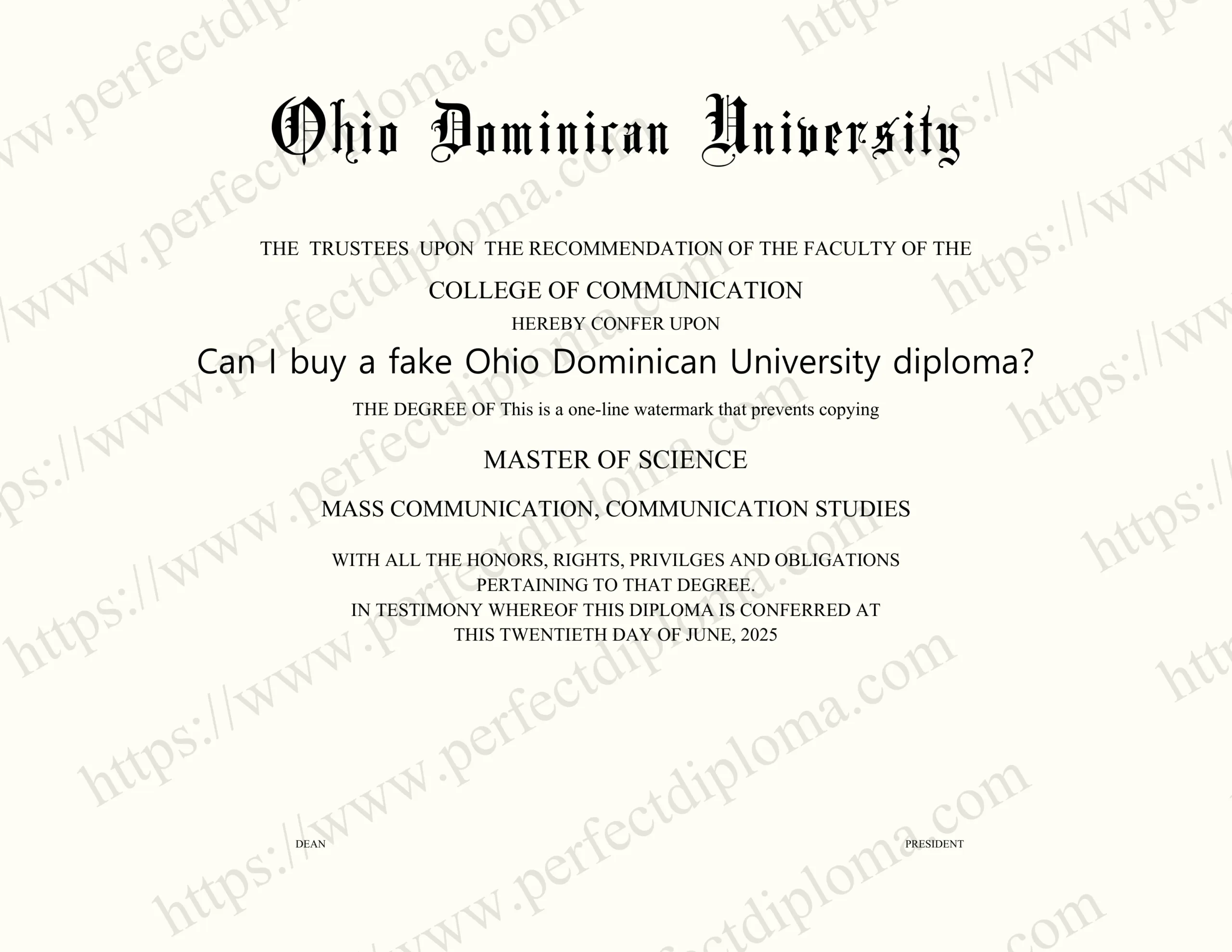 Can I buy a fake Ohio Dominican University diploma?