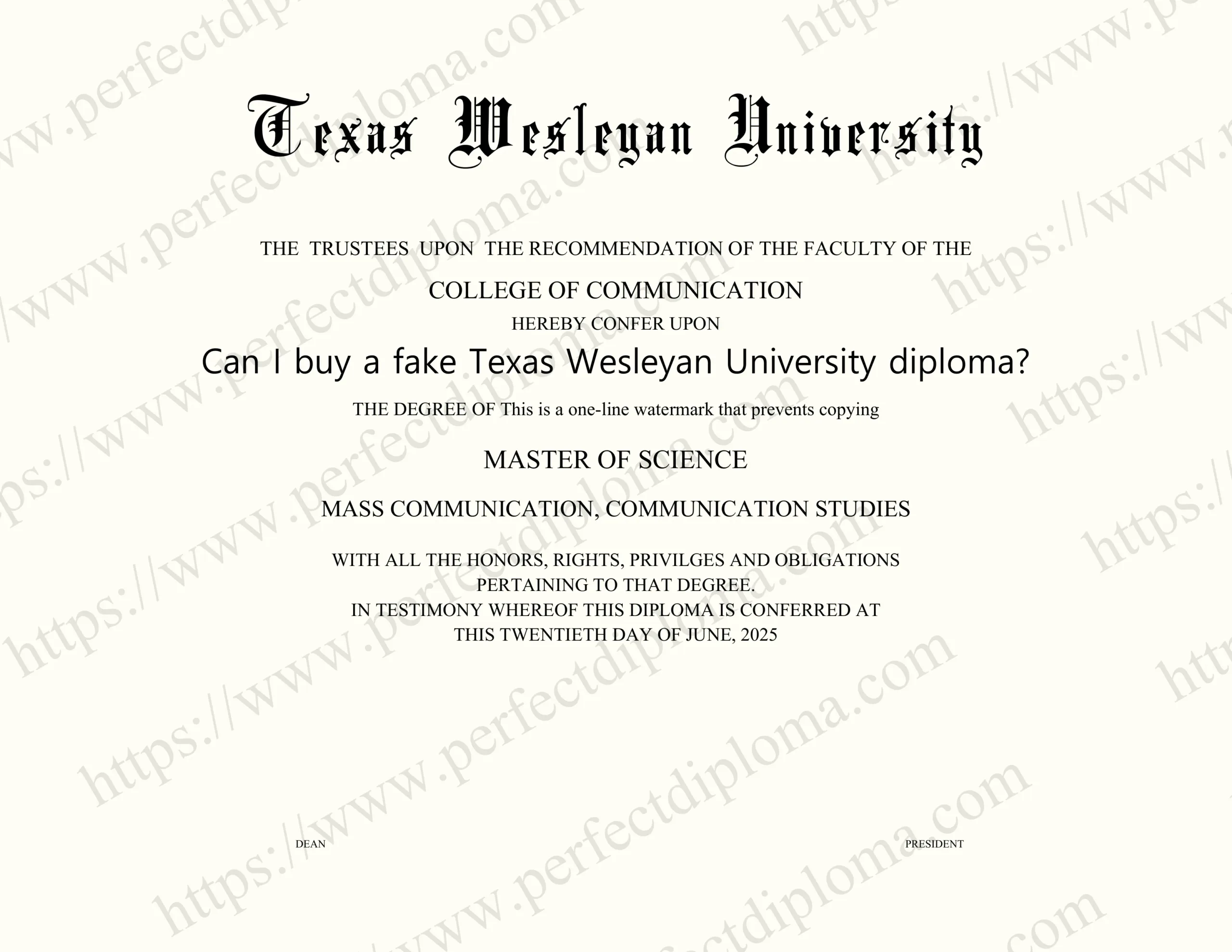 Can I buy a fake Texas Wesleyan University diploma?