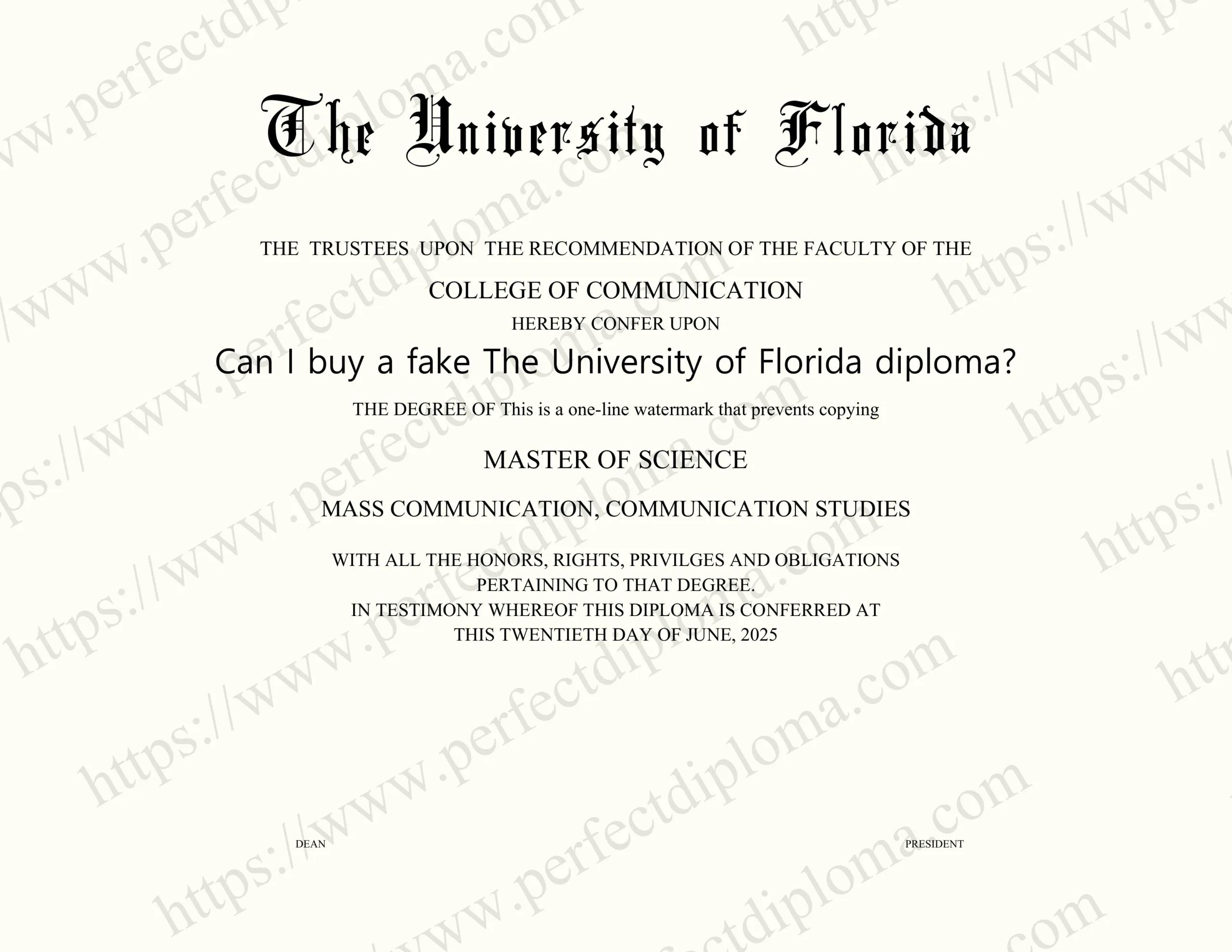 Can I buy a fake The University of Florida diploma?