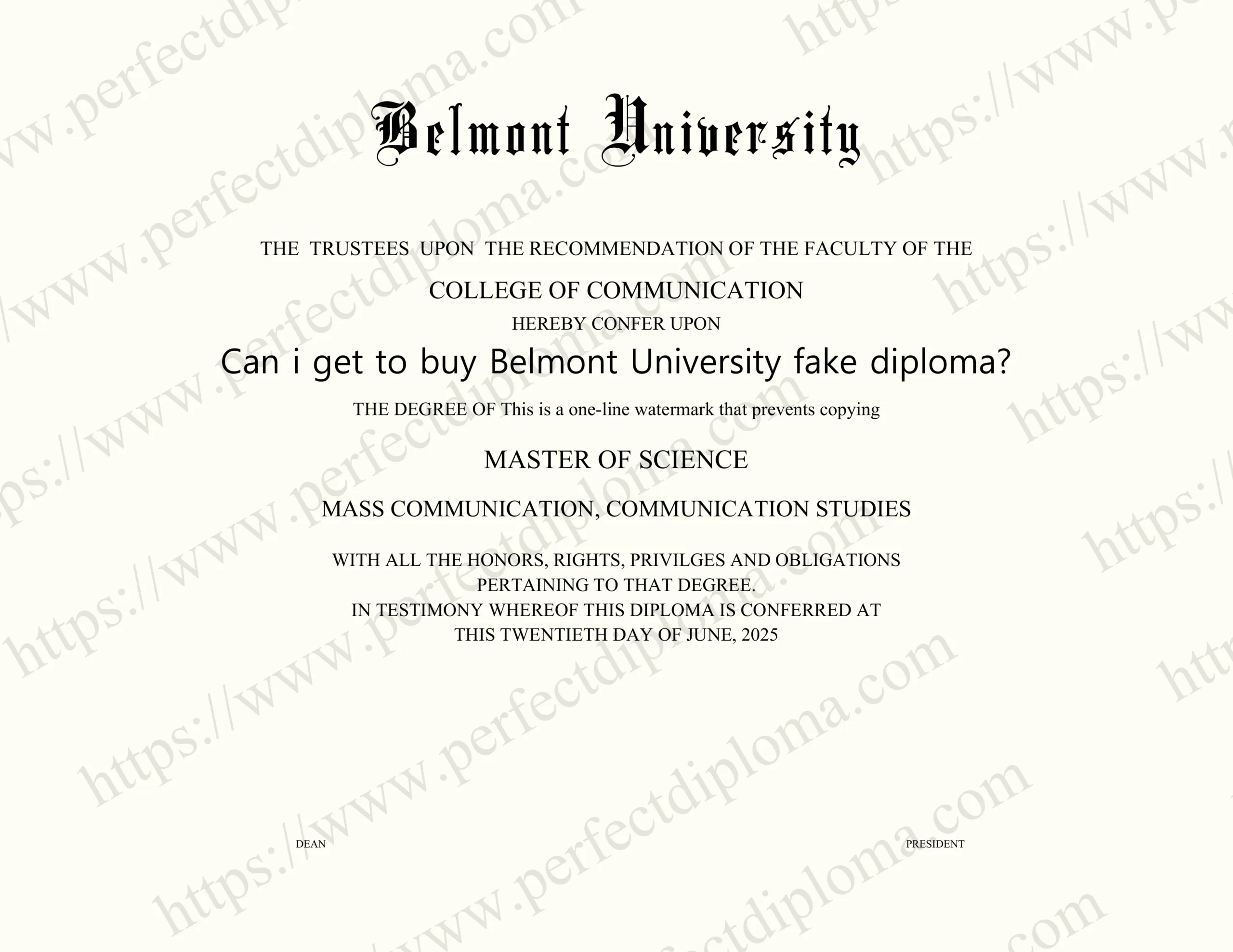 Can i get to buy Belmont University fake diploma?