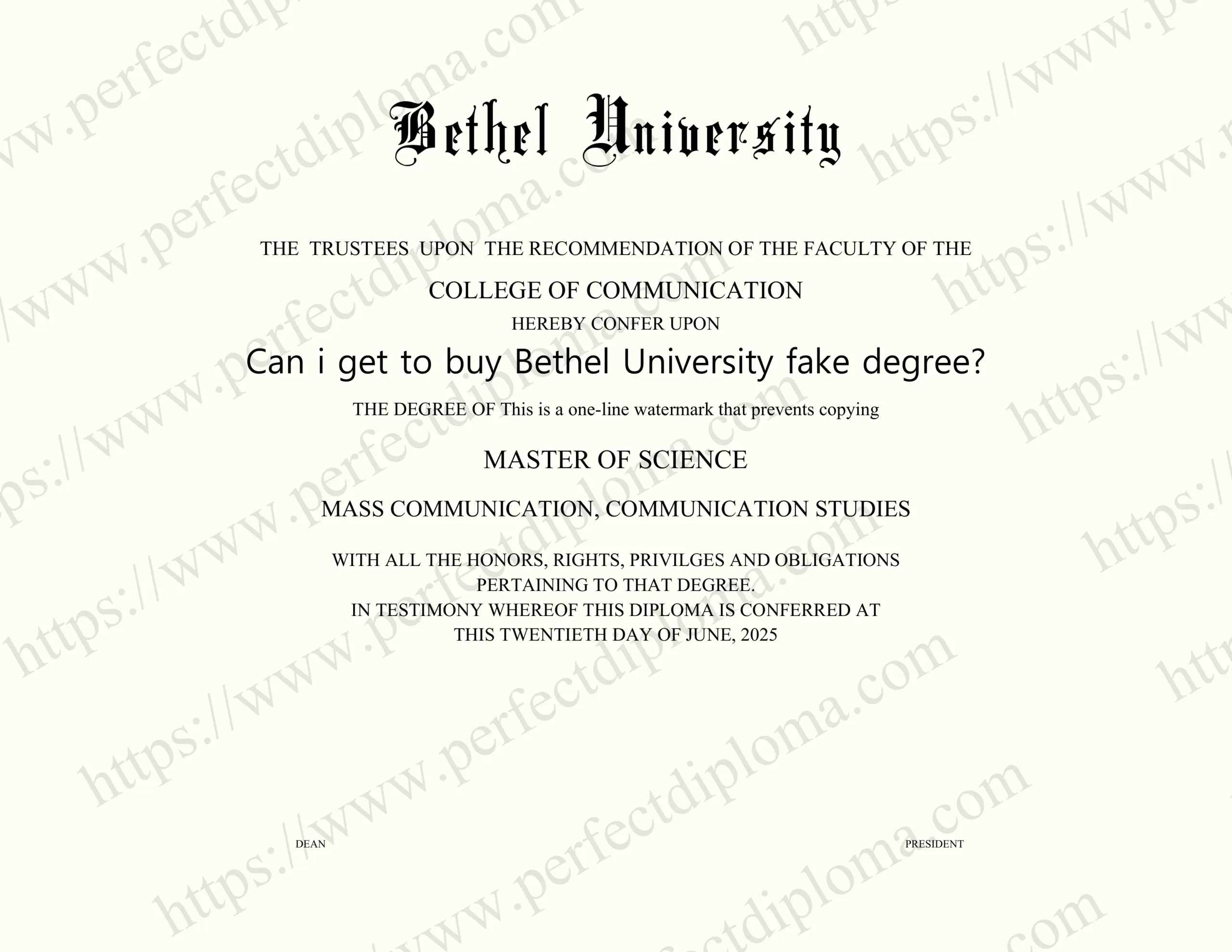 Can i get to buy Bethel University fake degree?