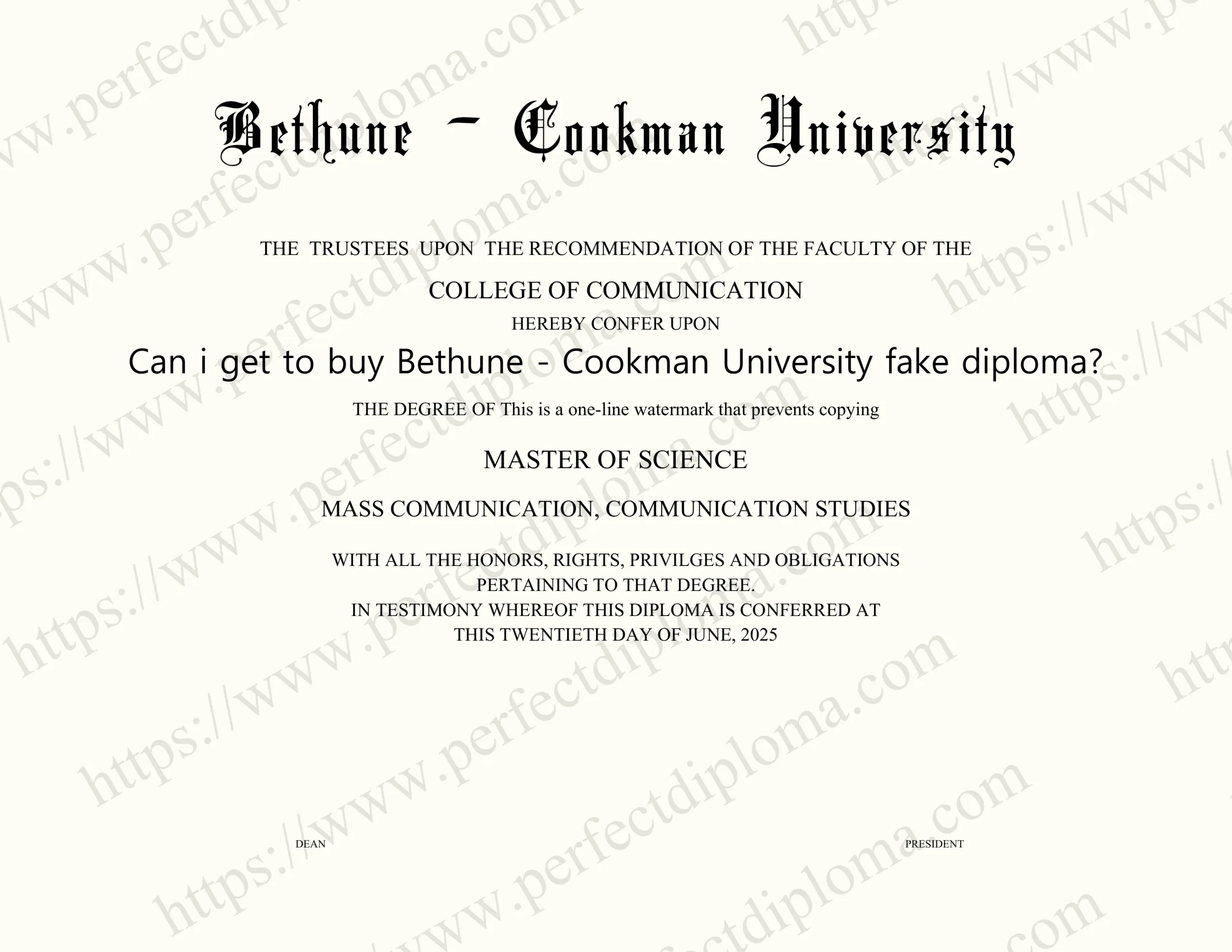Can i get to buy Bethune - Cookman University fake diploma?