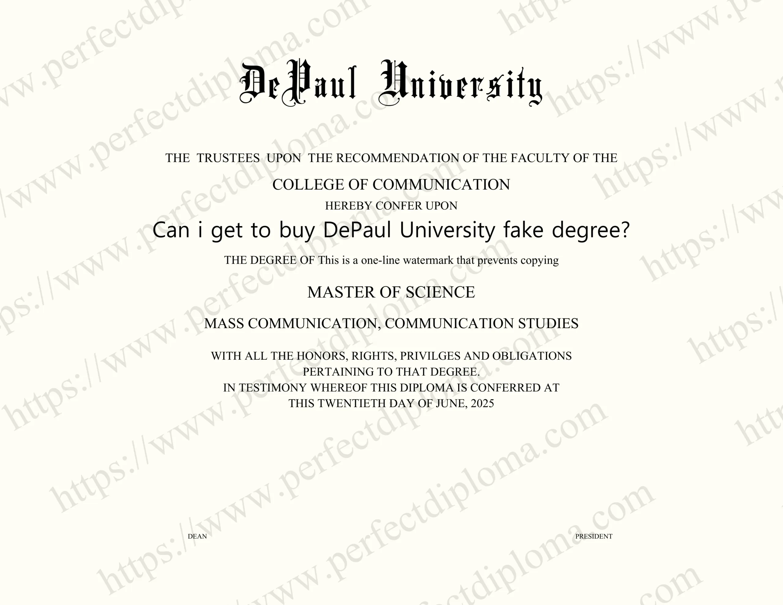 Can i get to buy DePaul University fake degree?