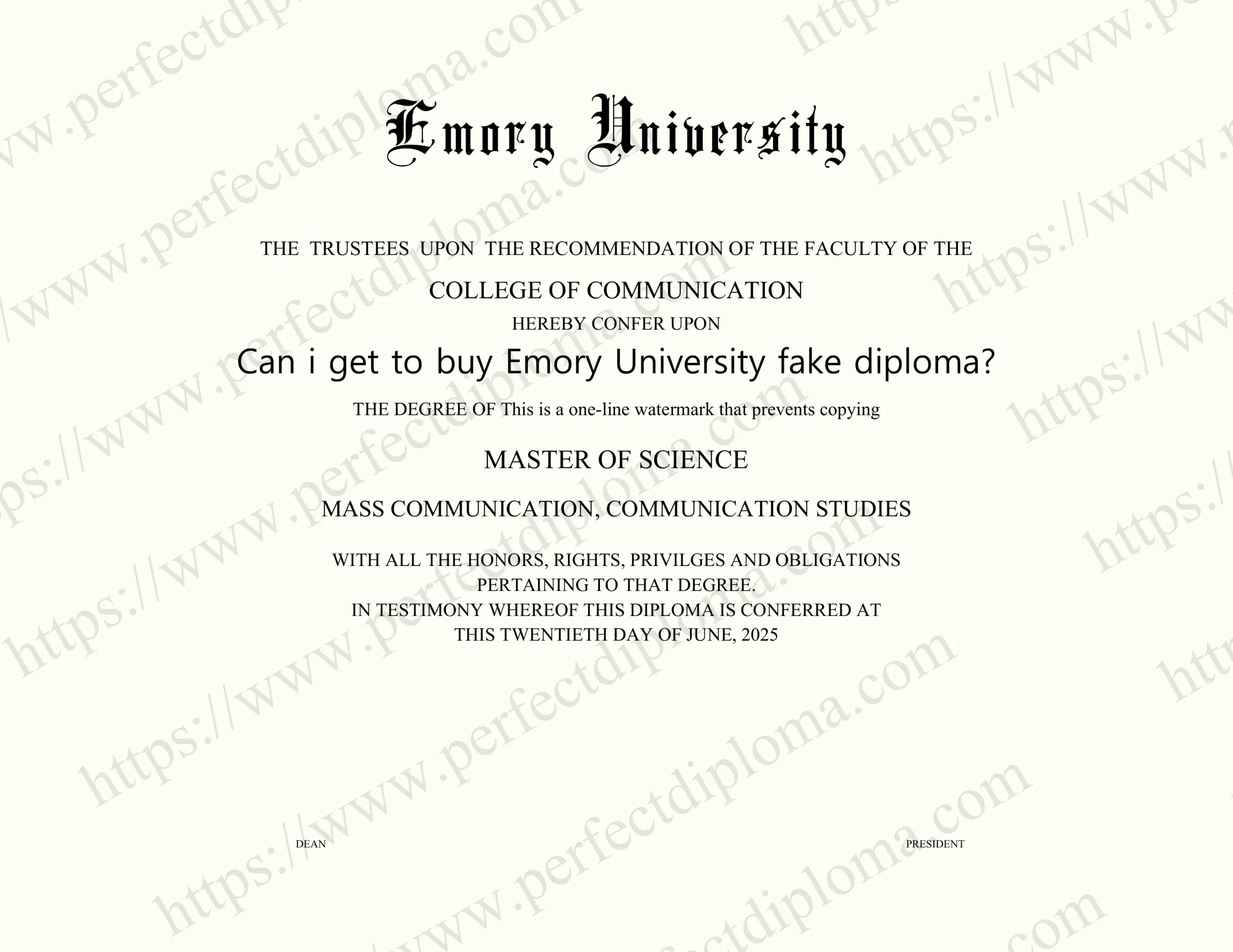 Can i get to buy Emory University fake diploma?