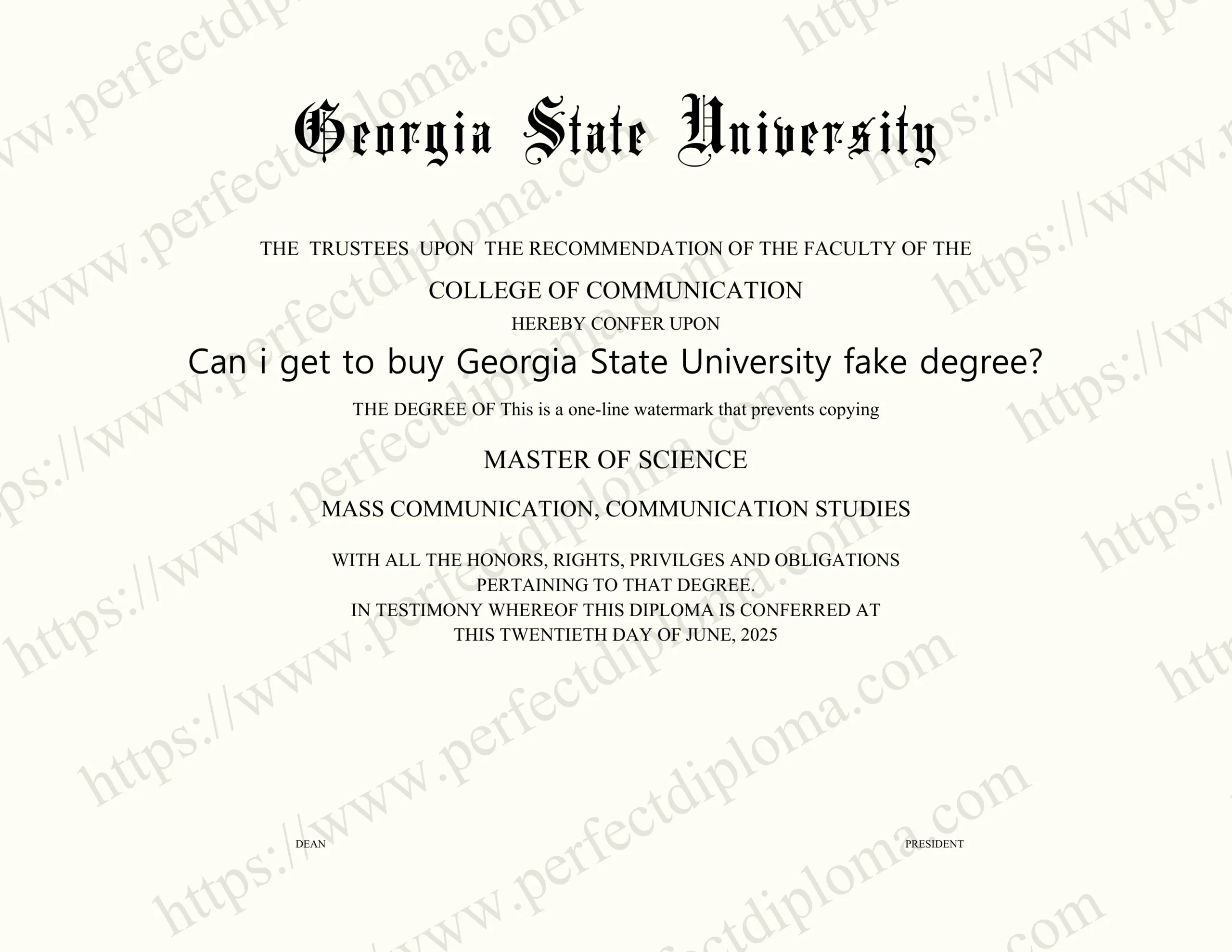 Can i get to buy Georgia State University fake degree?