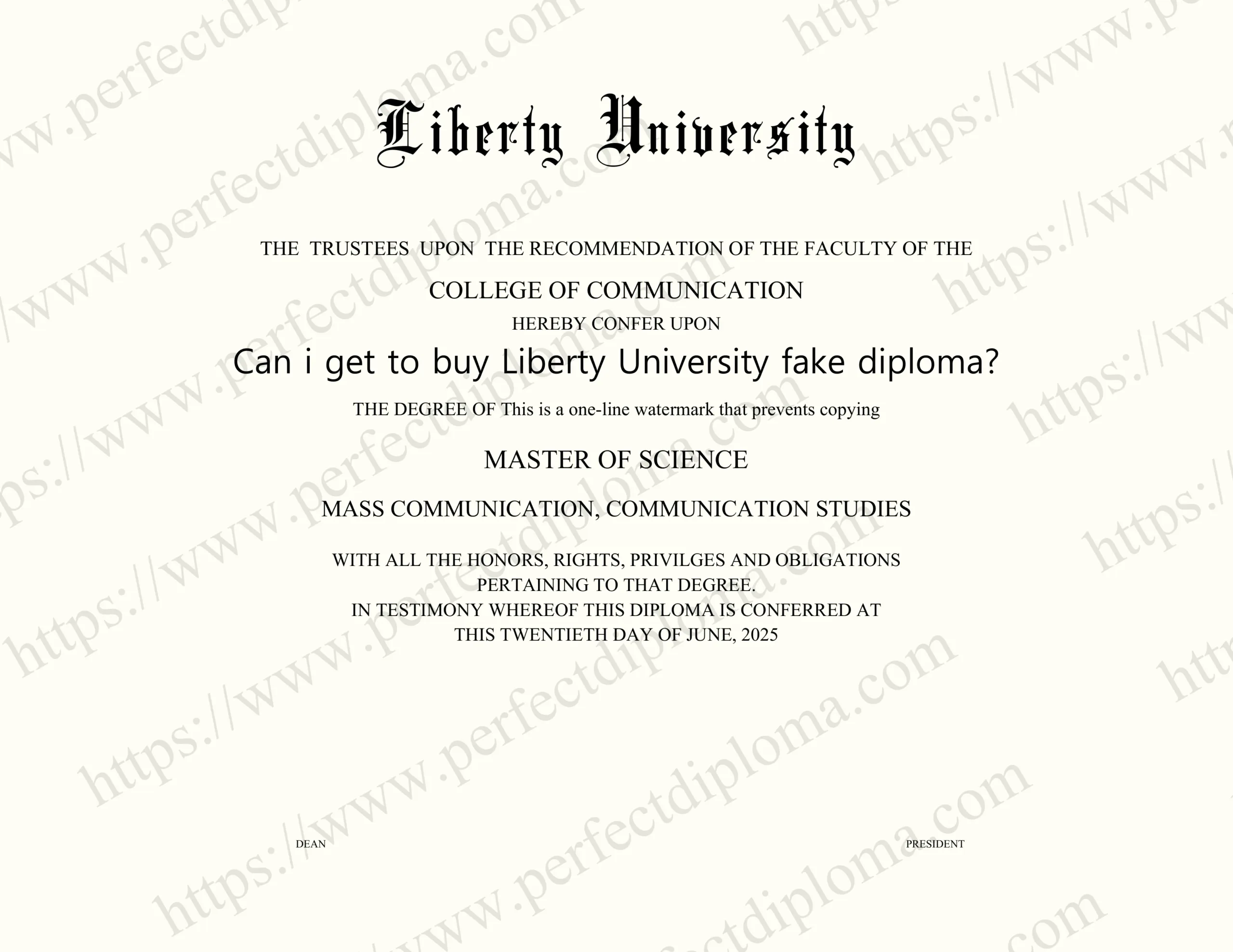 Can i get to buy Liberty University fake diploma?