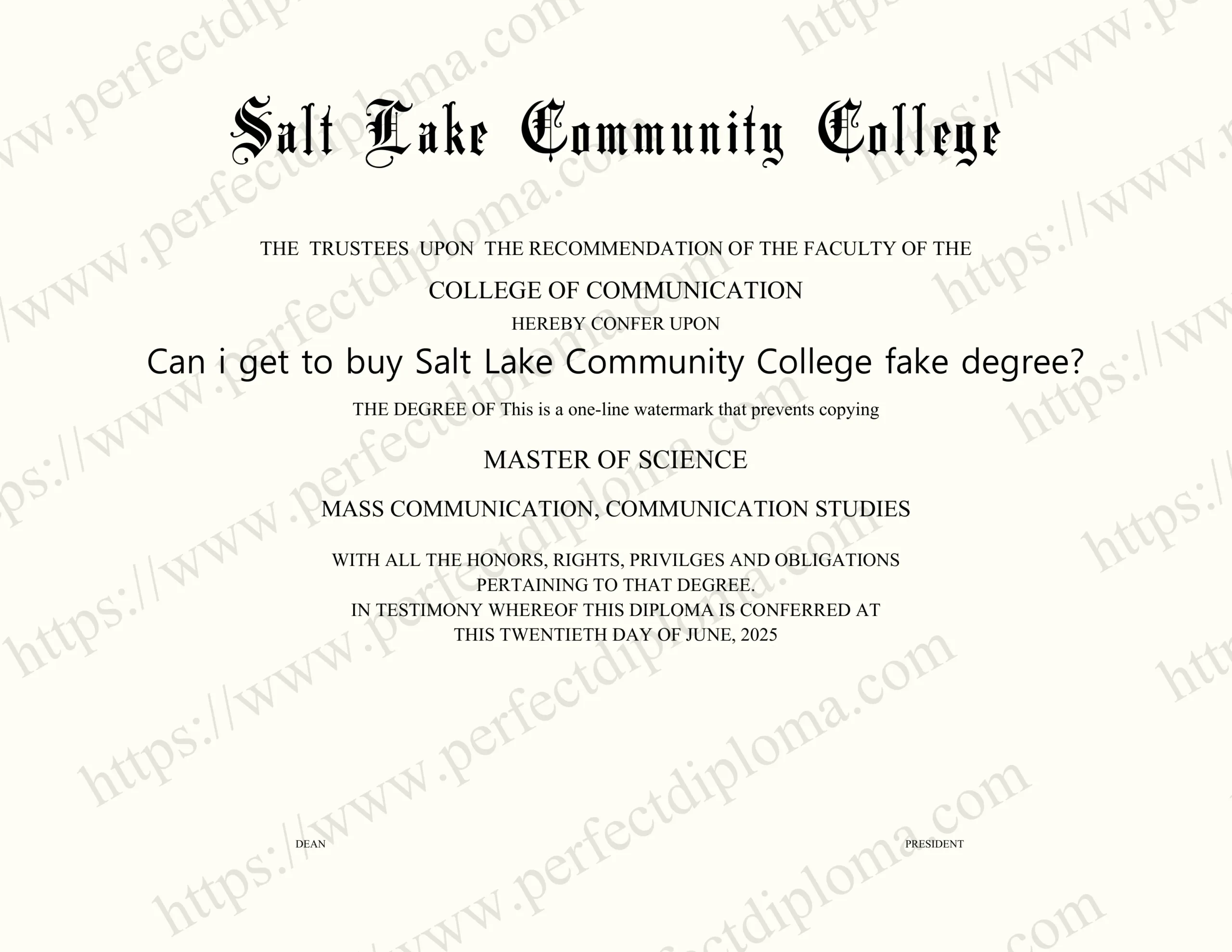 Can i get to buy Salt Lake Community College fake degree?