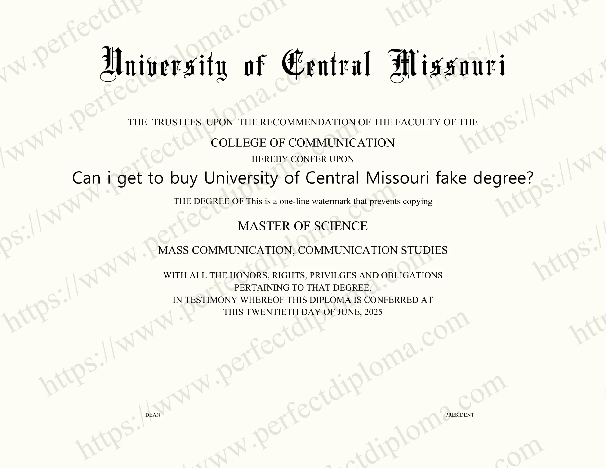Can i get to buy University of Central Missouri fake degree?