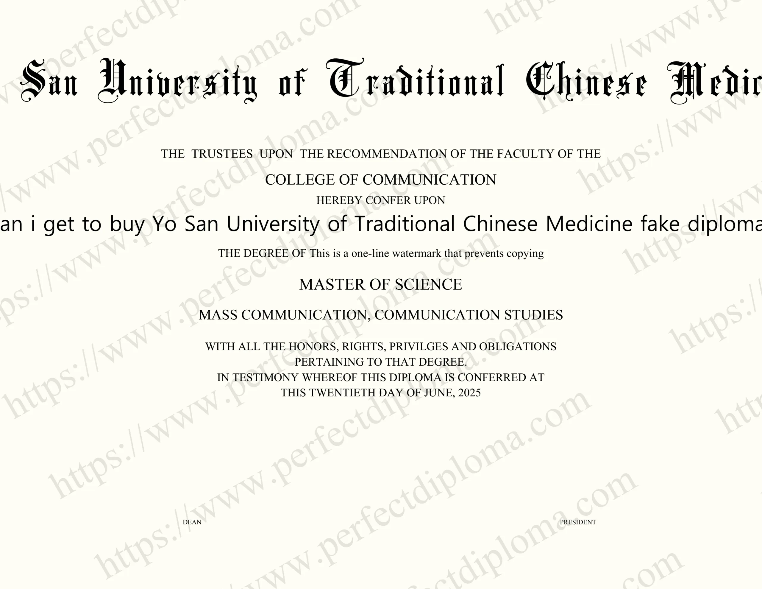 Can i get to buy Yo San University of Traditional Chinese Medicine fake diploma?