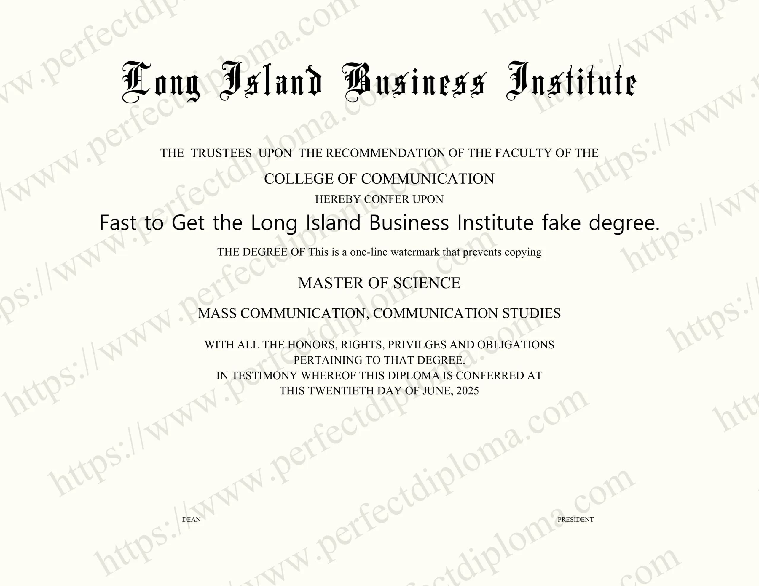 Fast to Get the Long Island Business Institute fake degree.