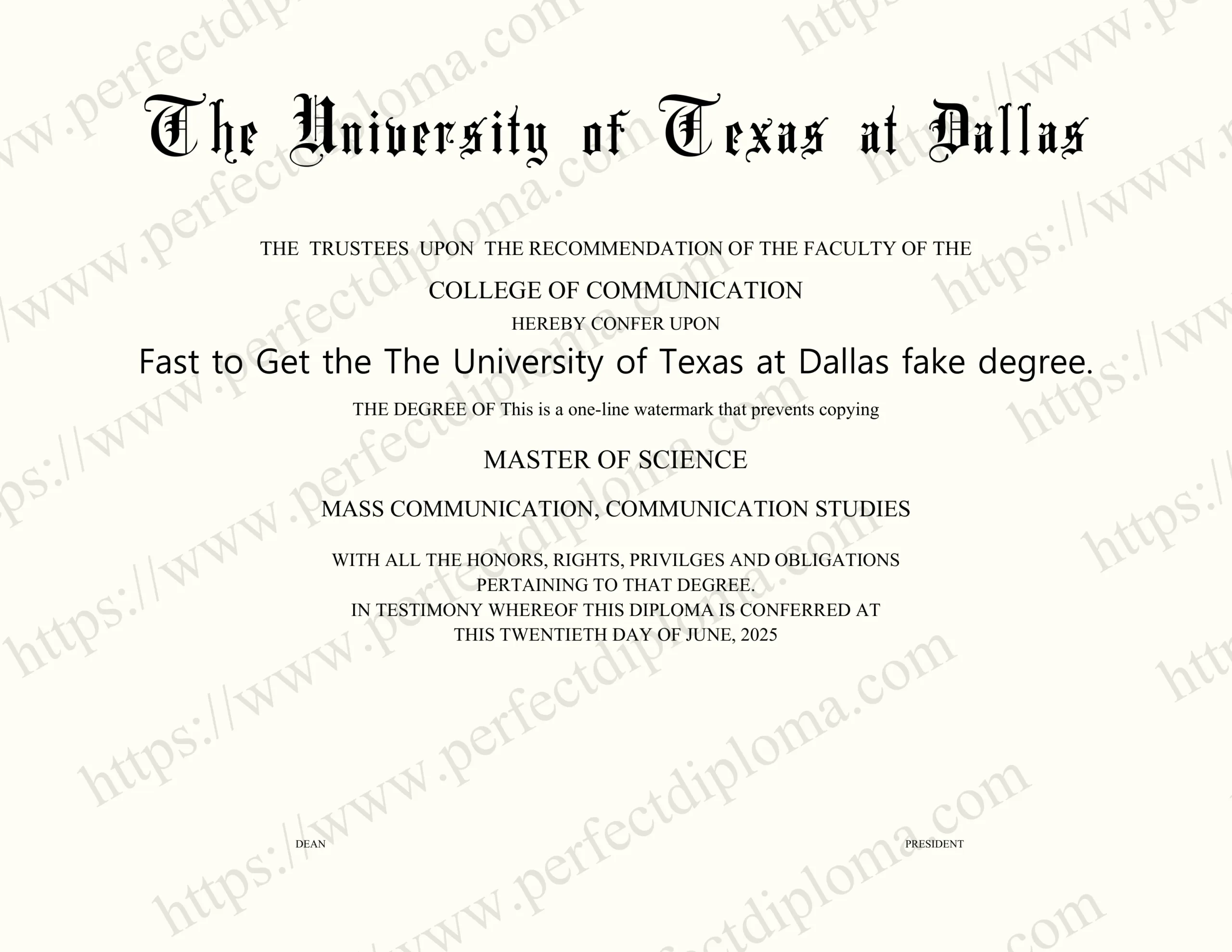 Fast to Get the The University of Texas at Dallas fake degree.