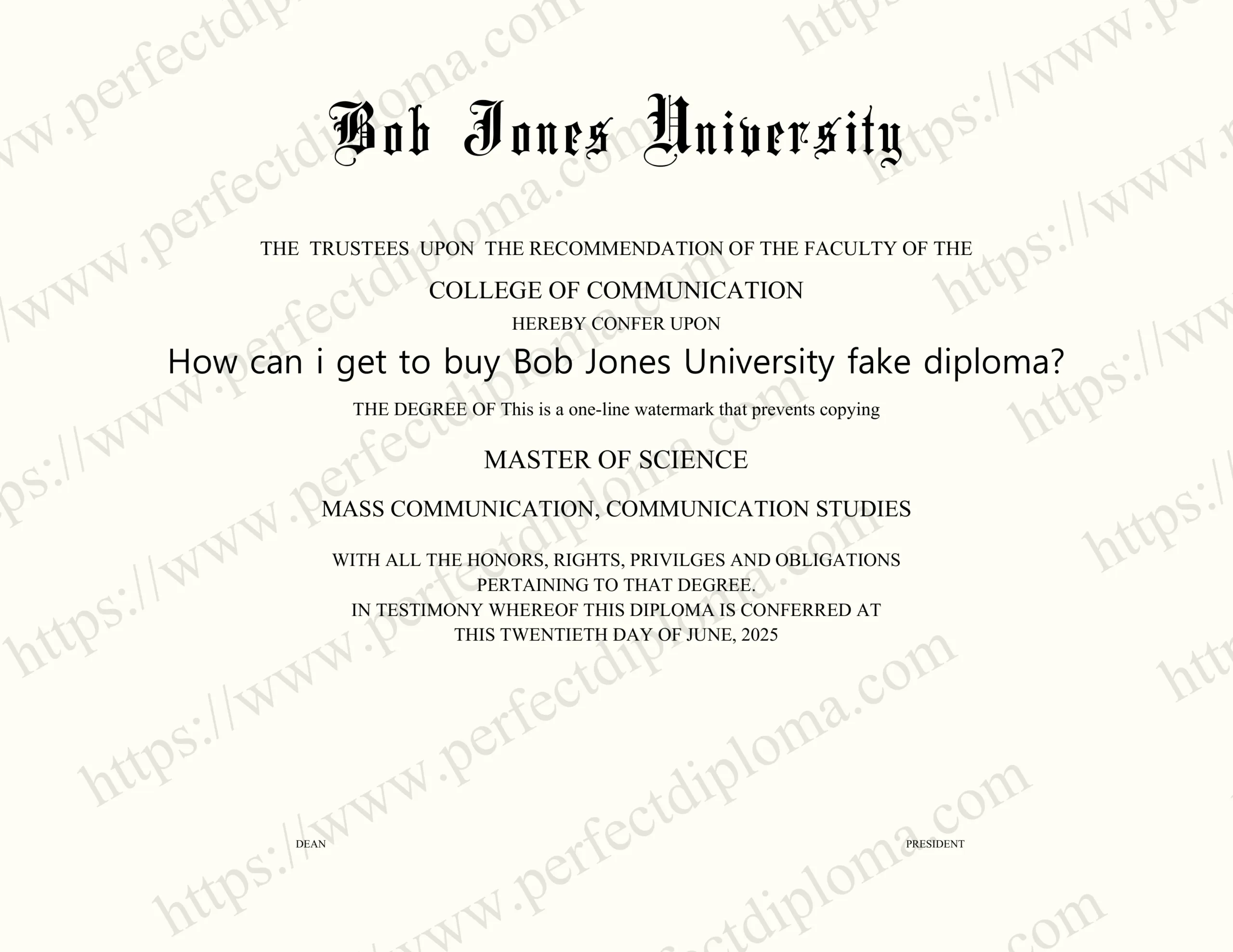 How can i get to buy Bob Jones University fake diploma?