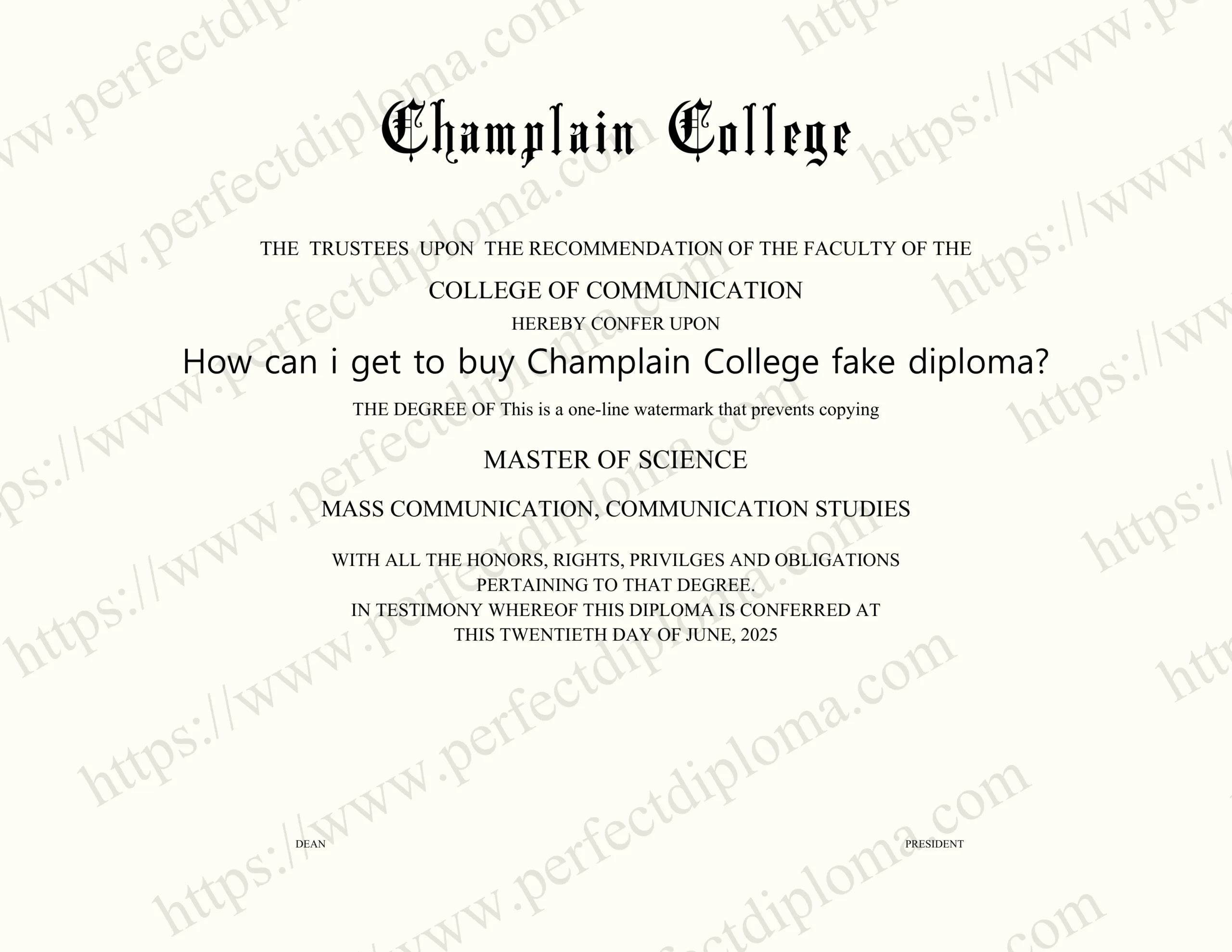 How can i get to buy Champlain College fake diploma?