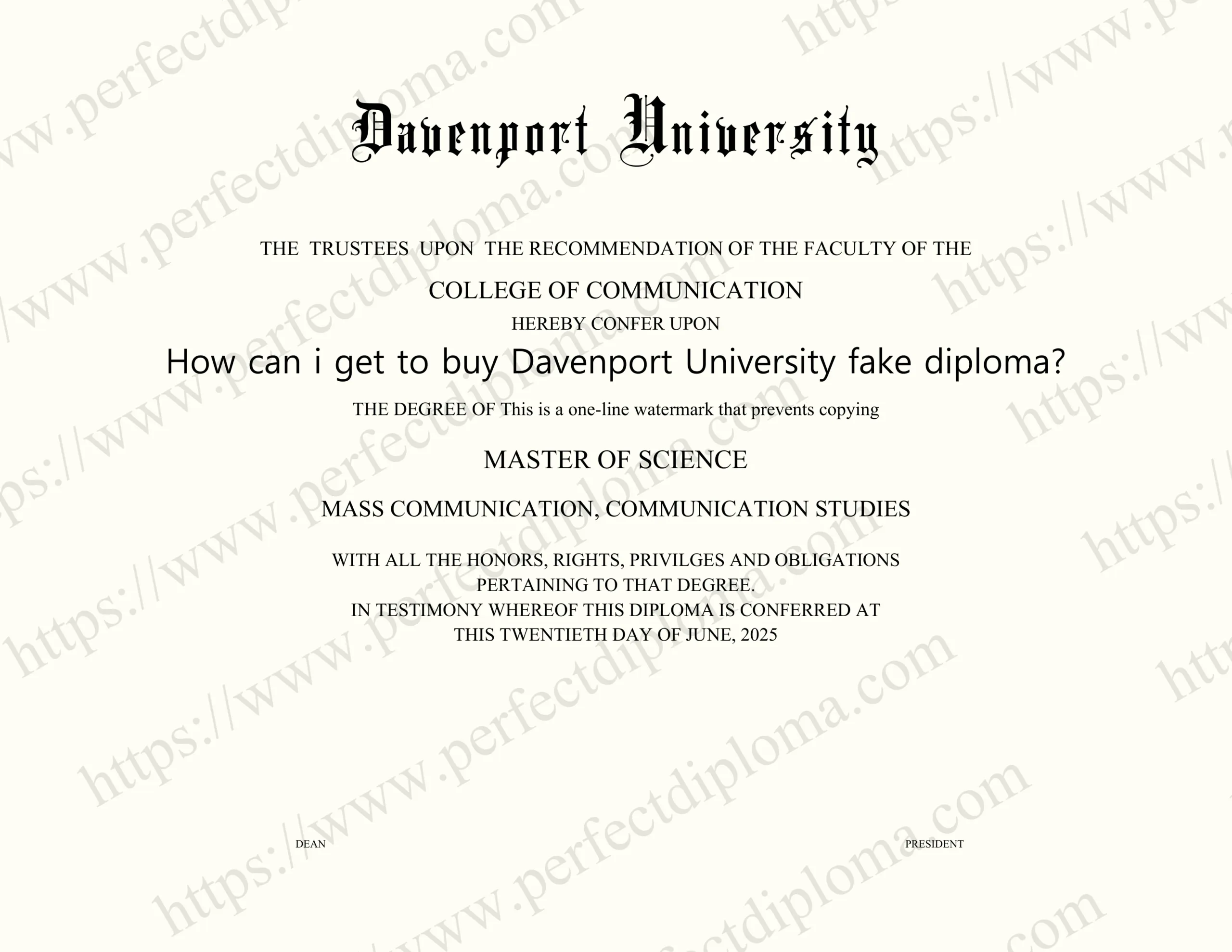 How can i get to buy Davenport University fake diploma?