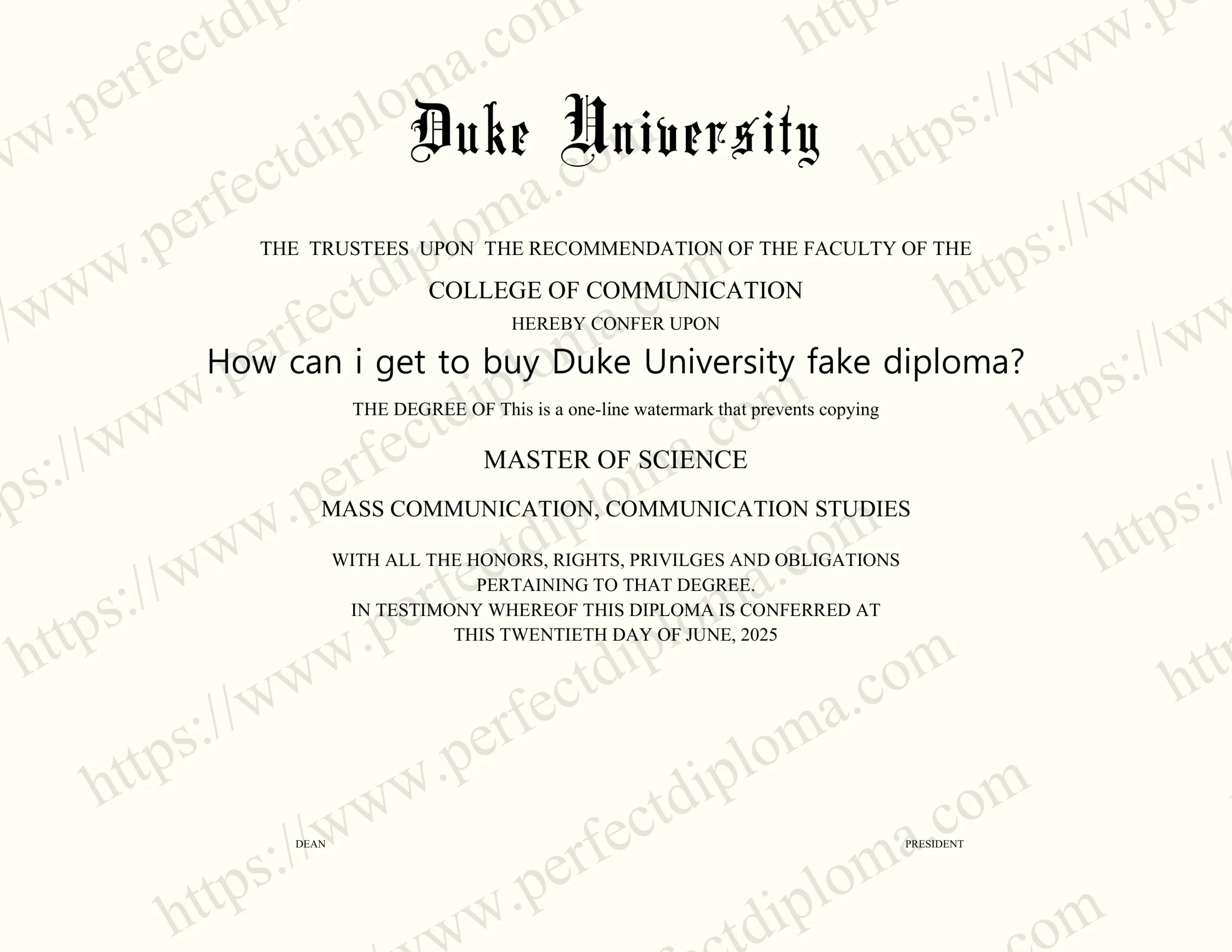 How can i get to buy Duke University fake diploma?