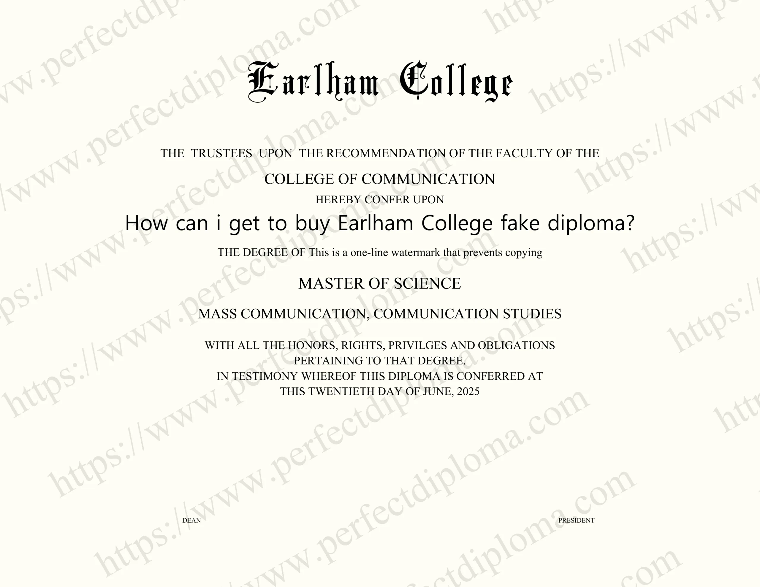 How can i get to buy Earlham College fake diploma?